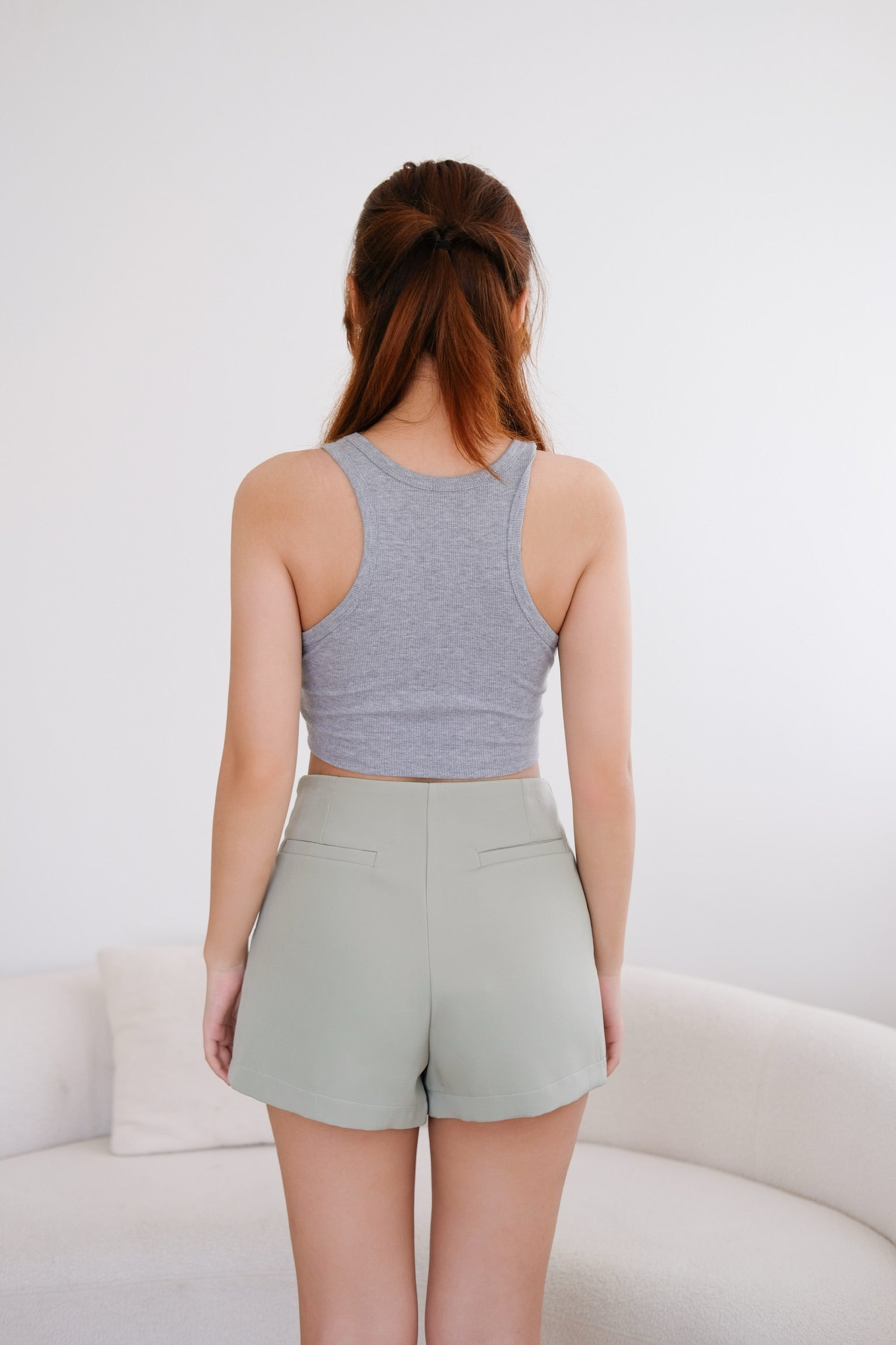 Green High Waisted Skort