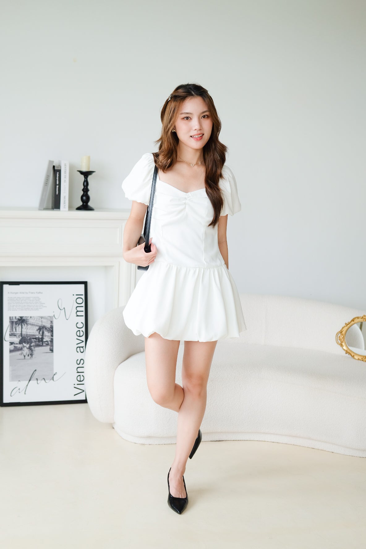 Lucy Sweetheart Bubble Dress (White)