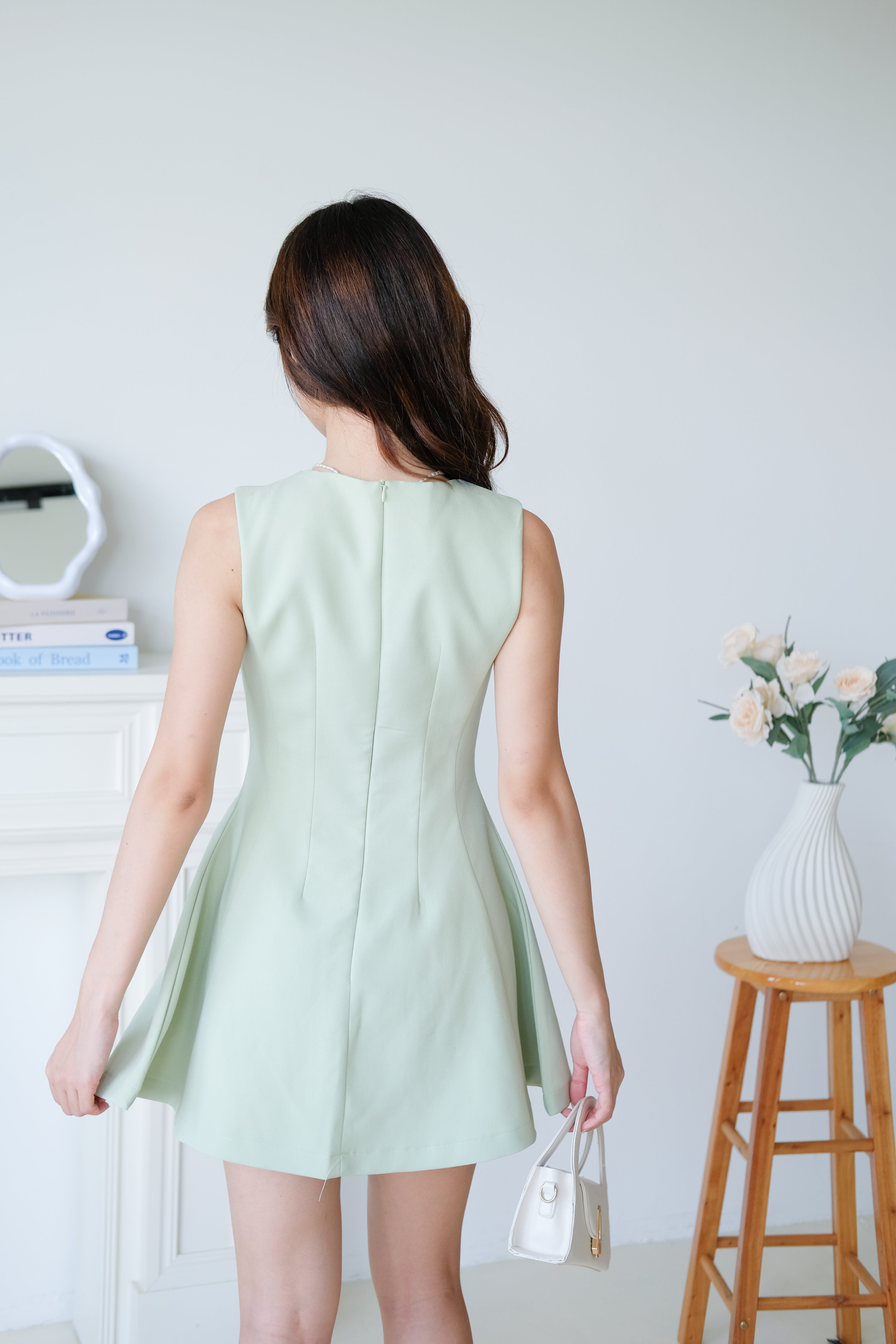 Tasya Skater Dress (Avocado Green)
