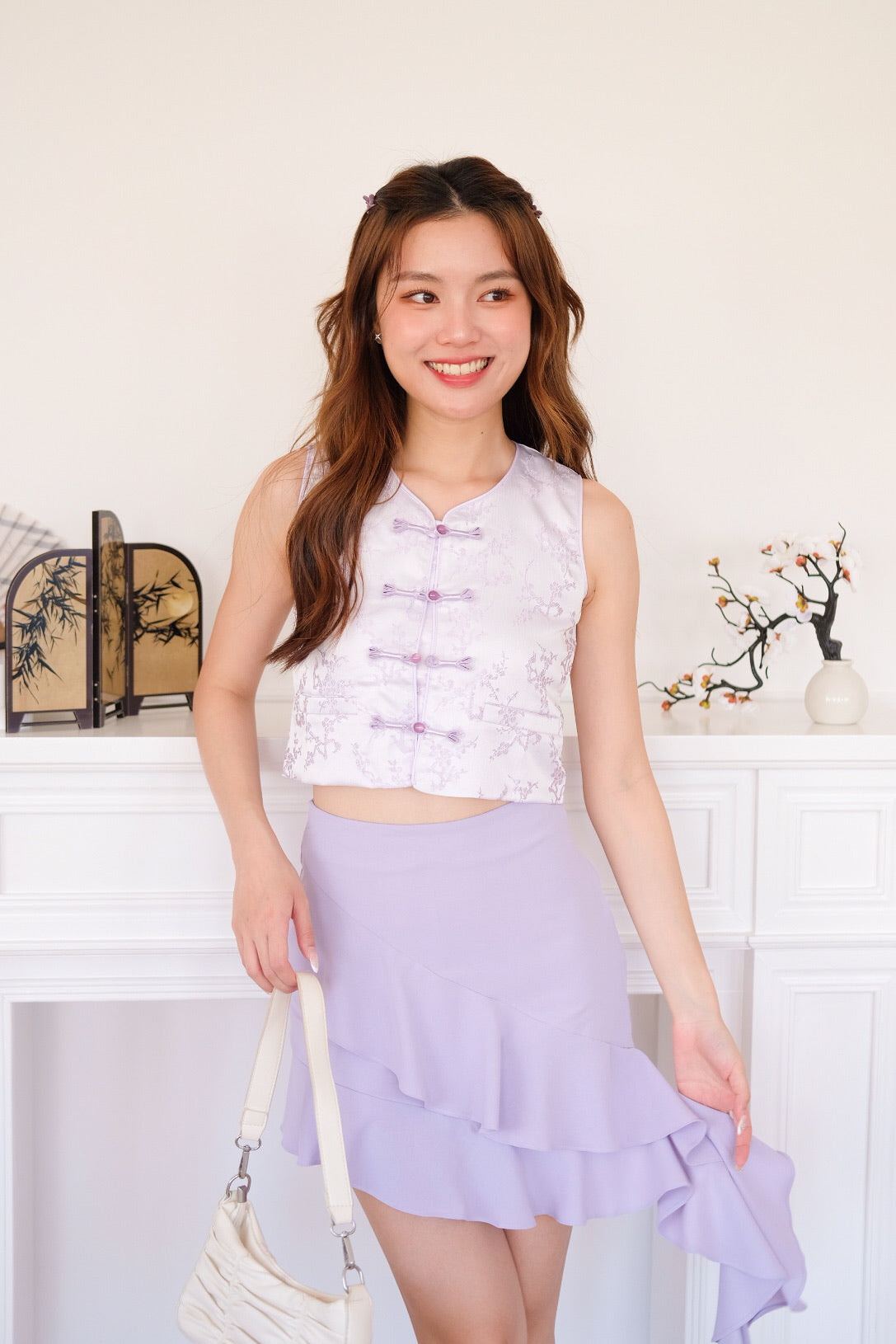 婉妍 Wan Yan Vest Cheongsam Top (Purple)