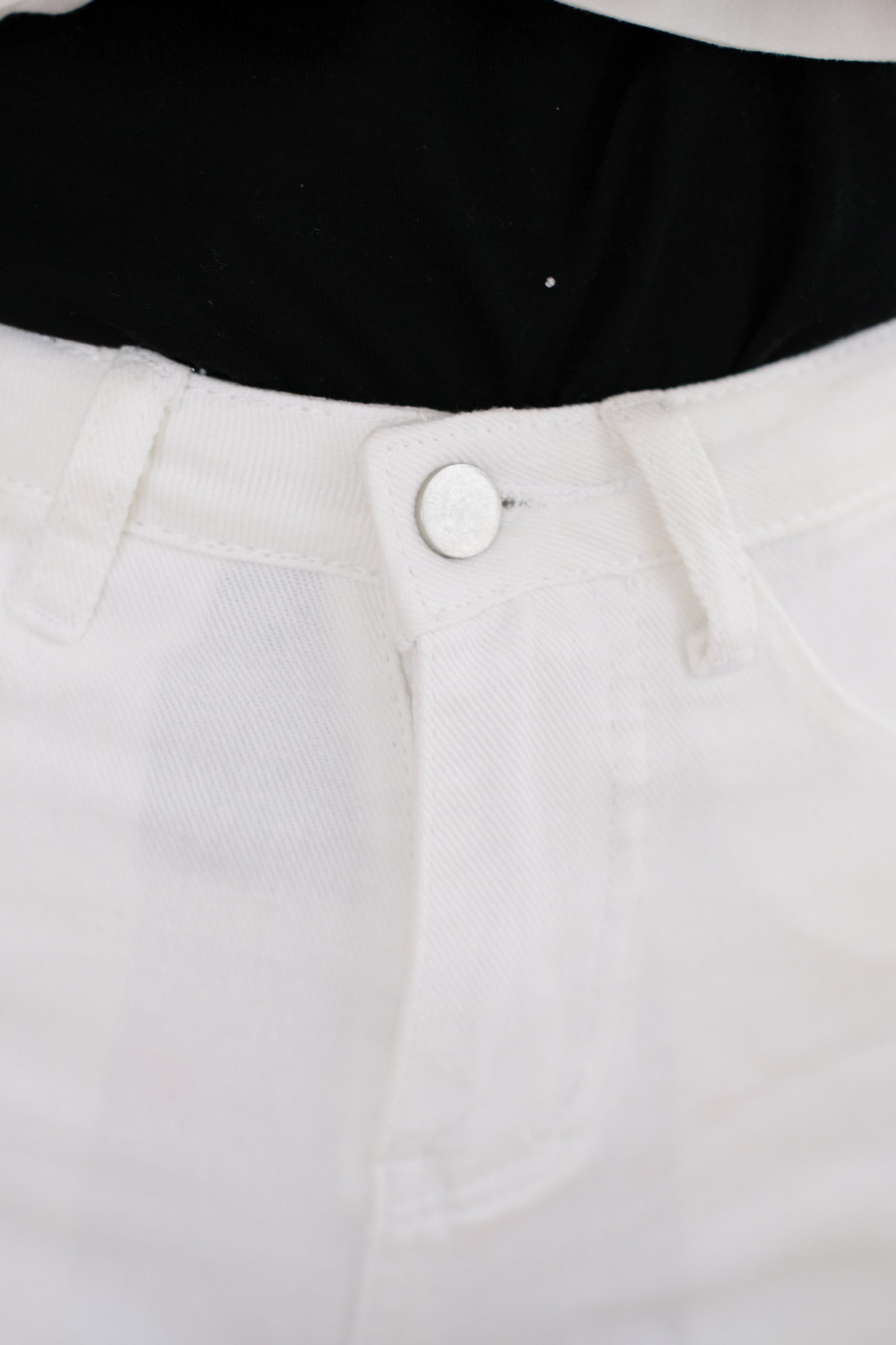 White High-Waisted Denim Pants