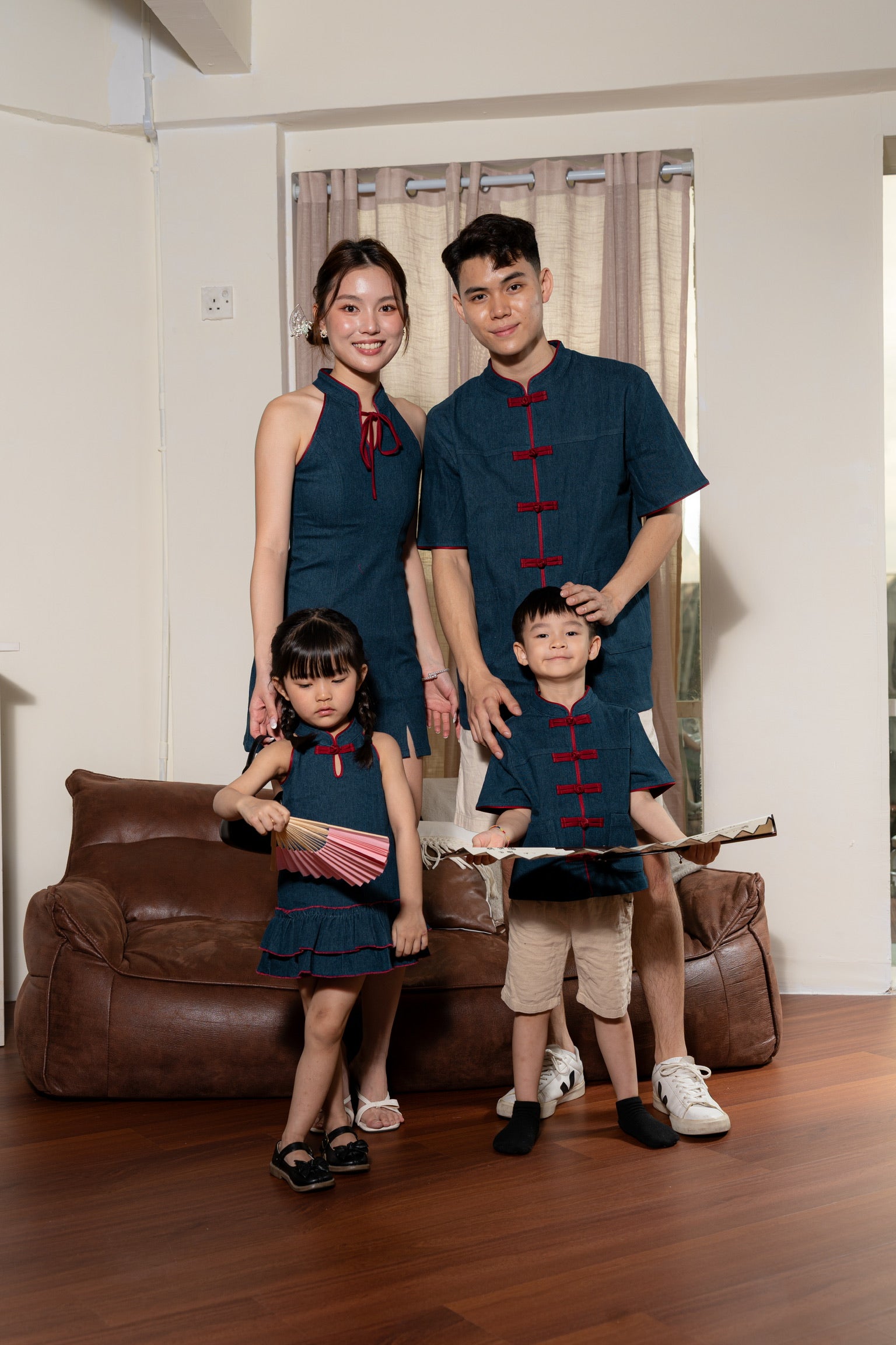 丹禧牛仔 Denim Joy Girl Cheongsam (Dark Blue)