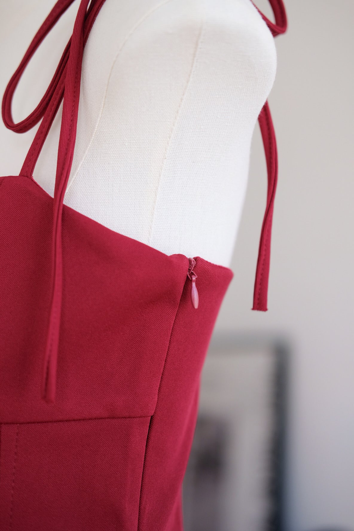 Red Ribbon Tie Flare Top