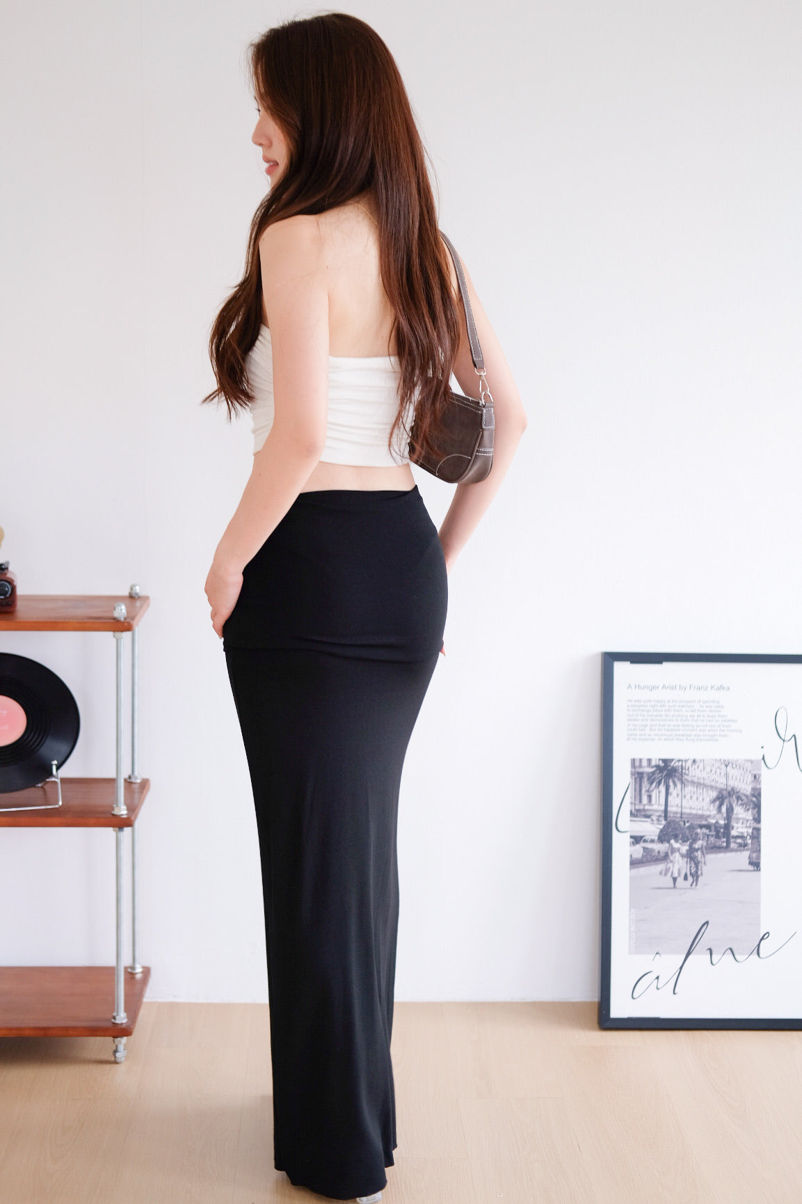 Sienna Cotton Maxi Skirt (Black)
