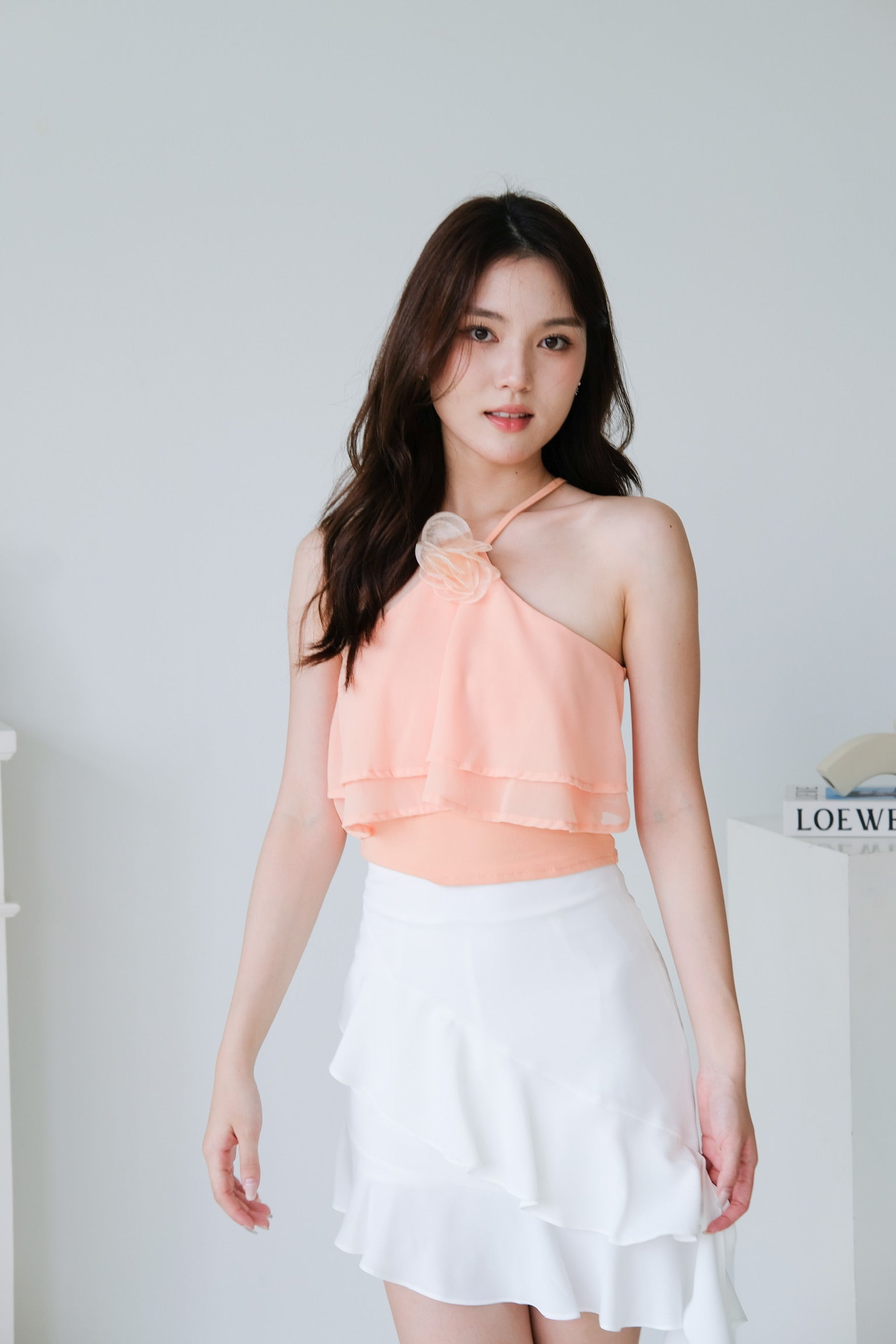 Ariel Rose Flutter Crop (Orange)