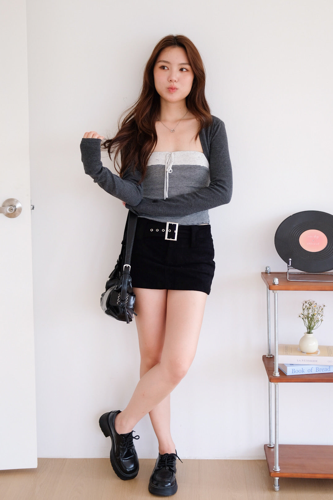 Kendall Belt Low Waist Skorts (Black)