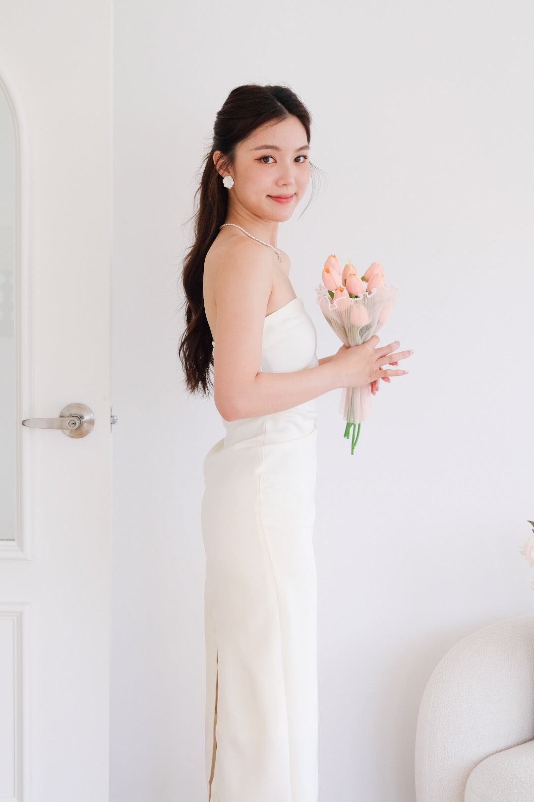 Whitney Tube Maxi Dress (Cream)