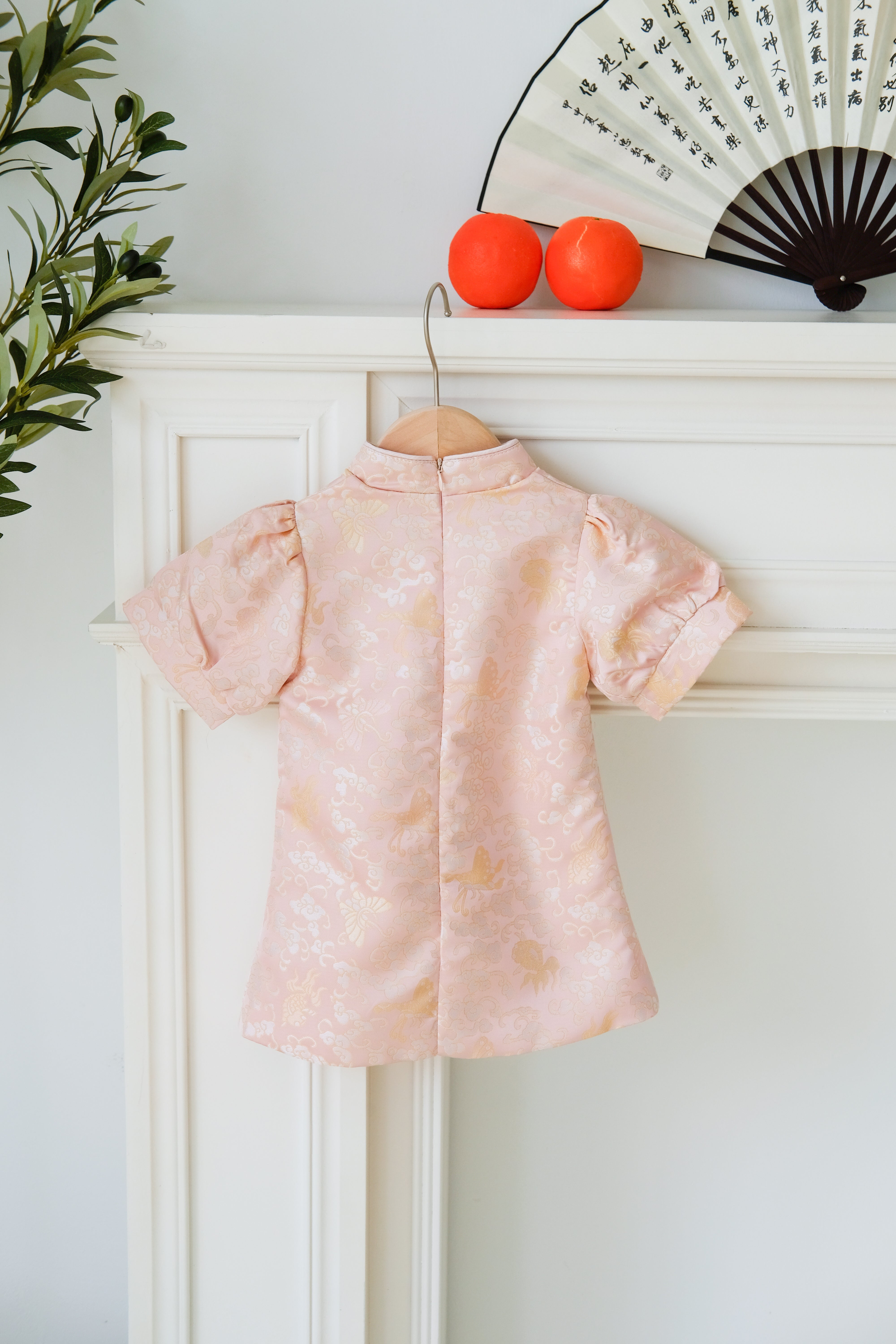 Tang Modern Little Girl Dress (Champagne Pink)