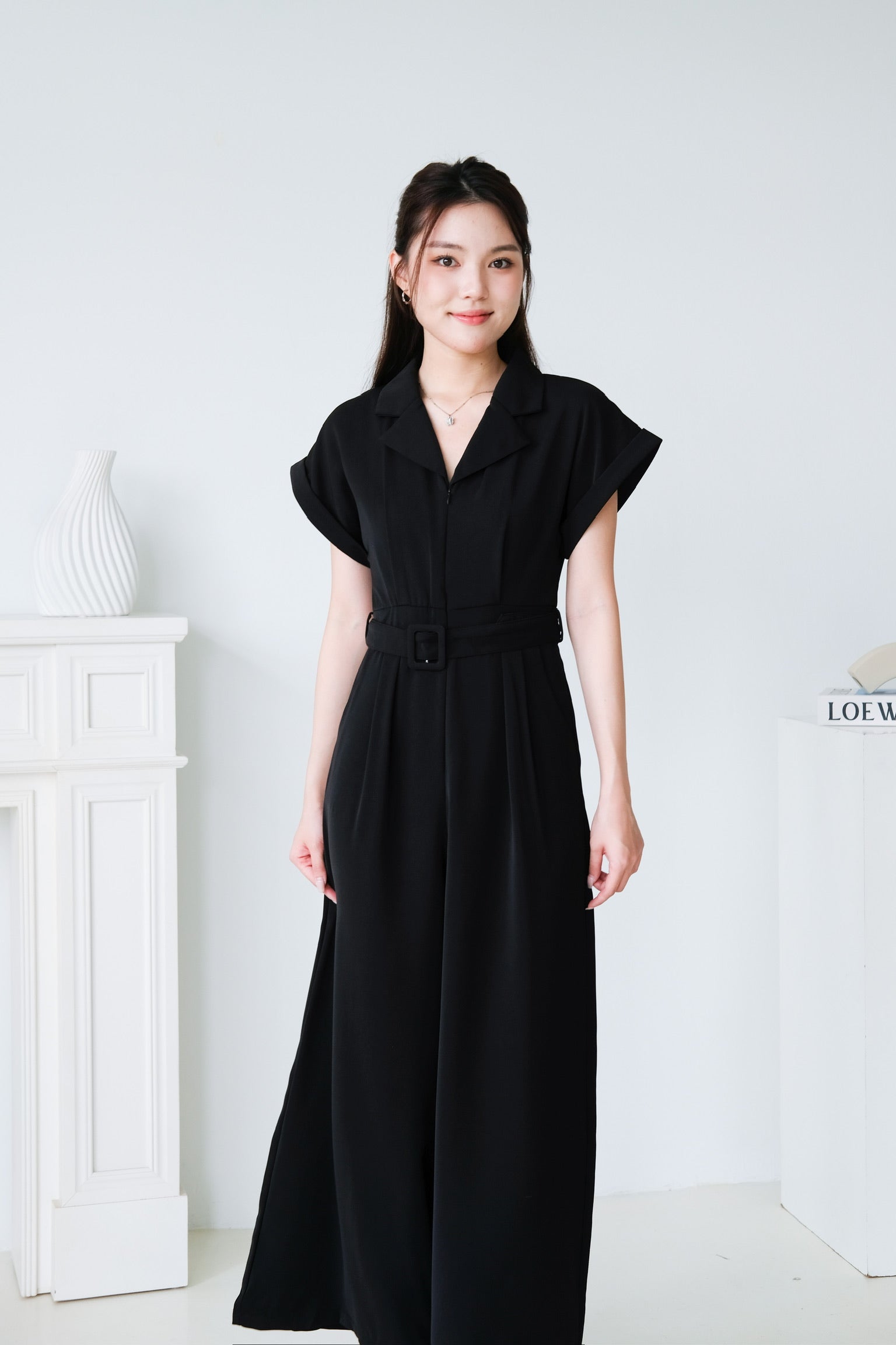 Simone Straight Leg Jumpsuit (Black)