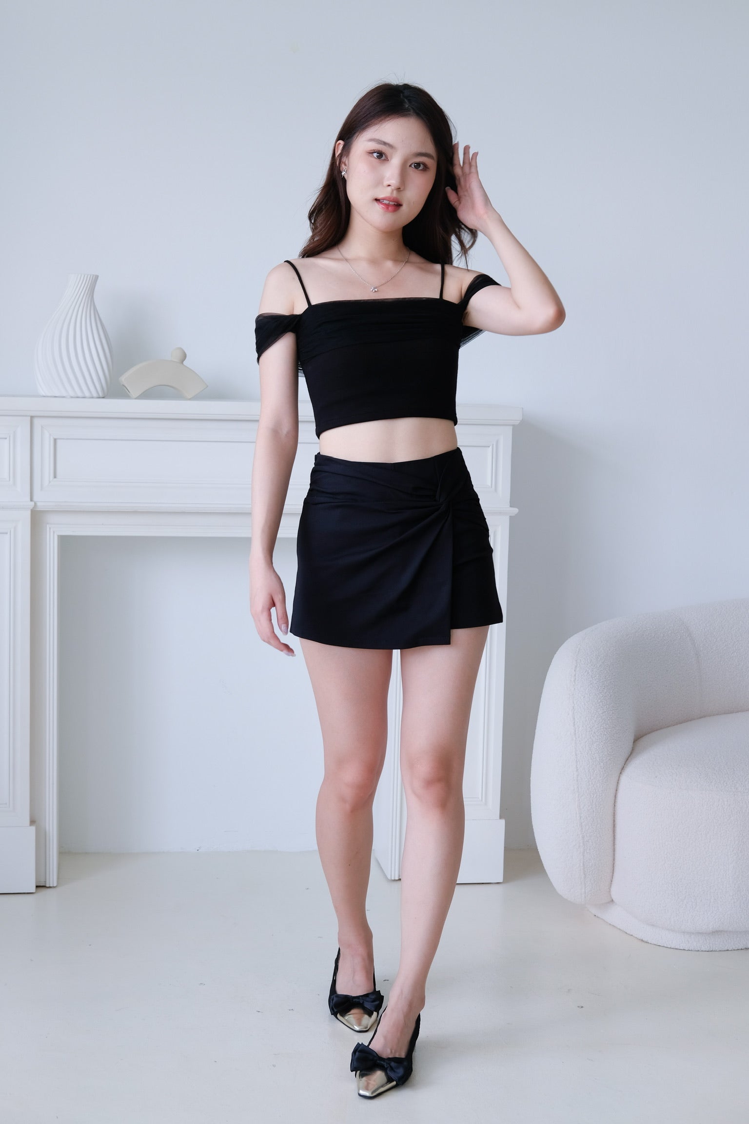 Macy Twist Knot Skort (Black)