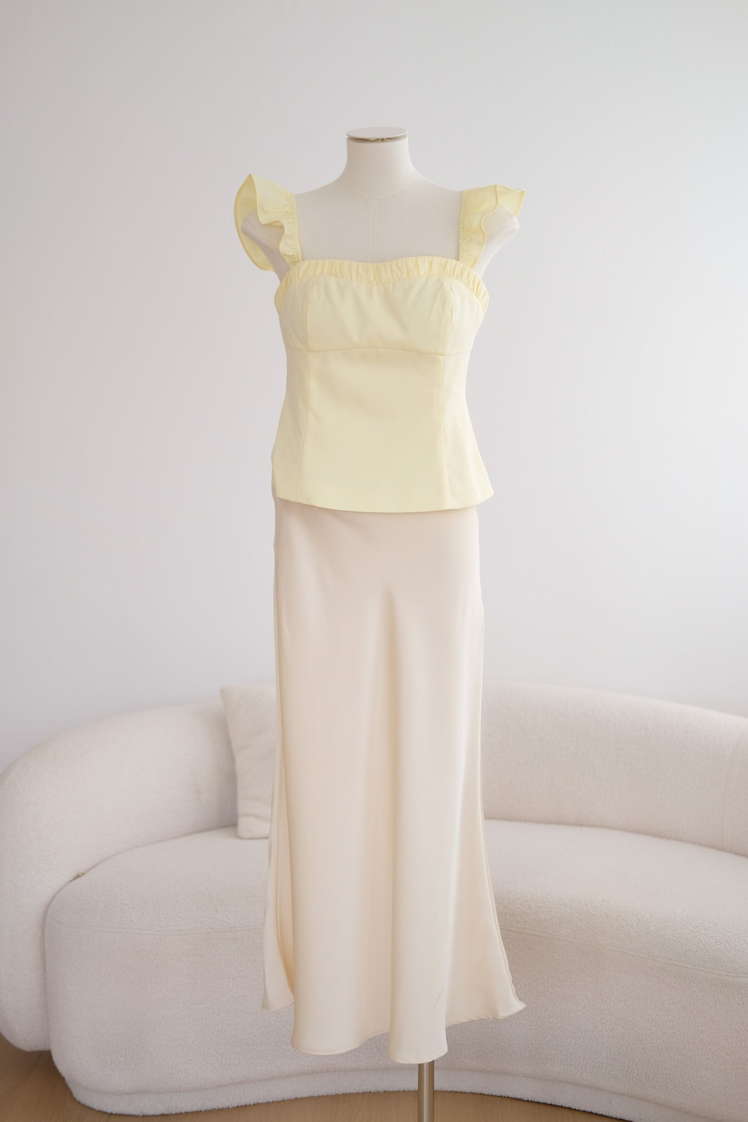 Light Yellow Satin Skirt