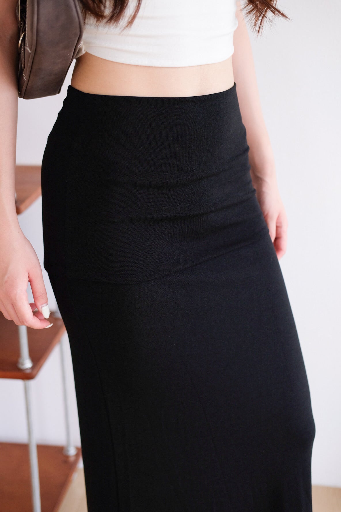 Sienna Cotton Maxi Skirt (Black)