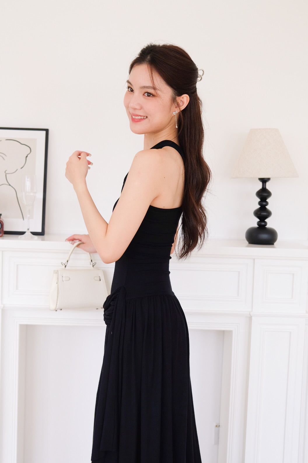 Jessy Toga Cotton Maxi Dress (Black)