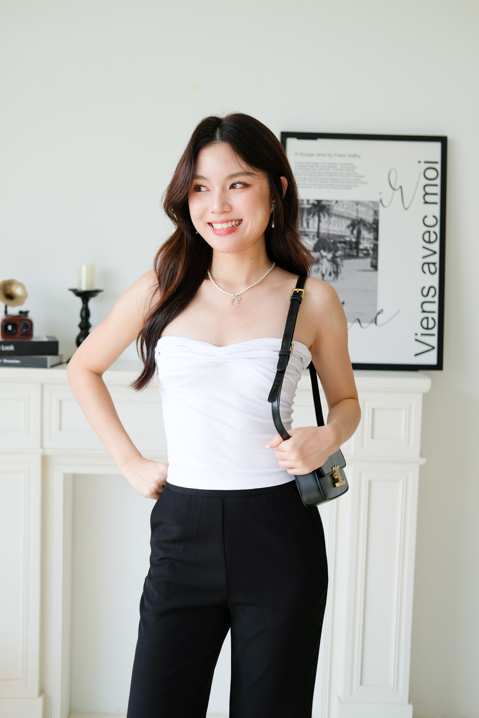 Naomi Twist Cotton Tube Top (White)