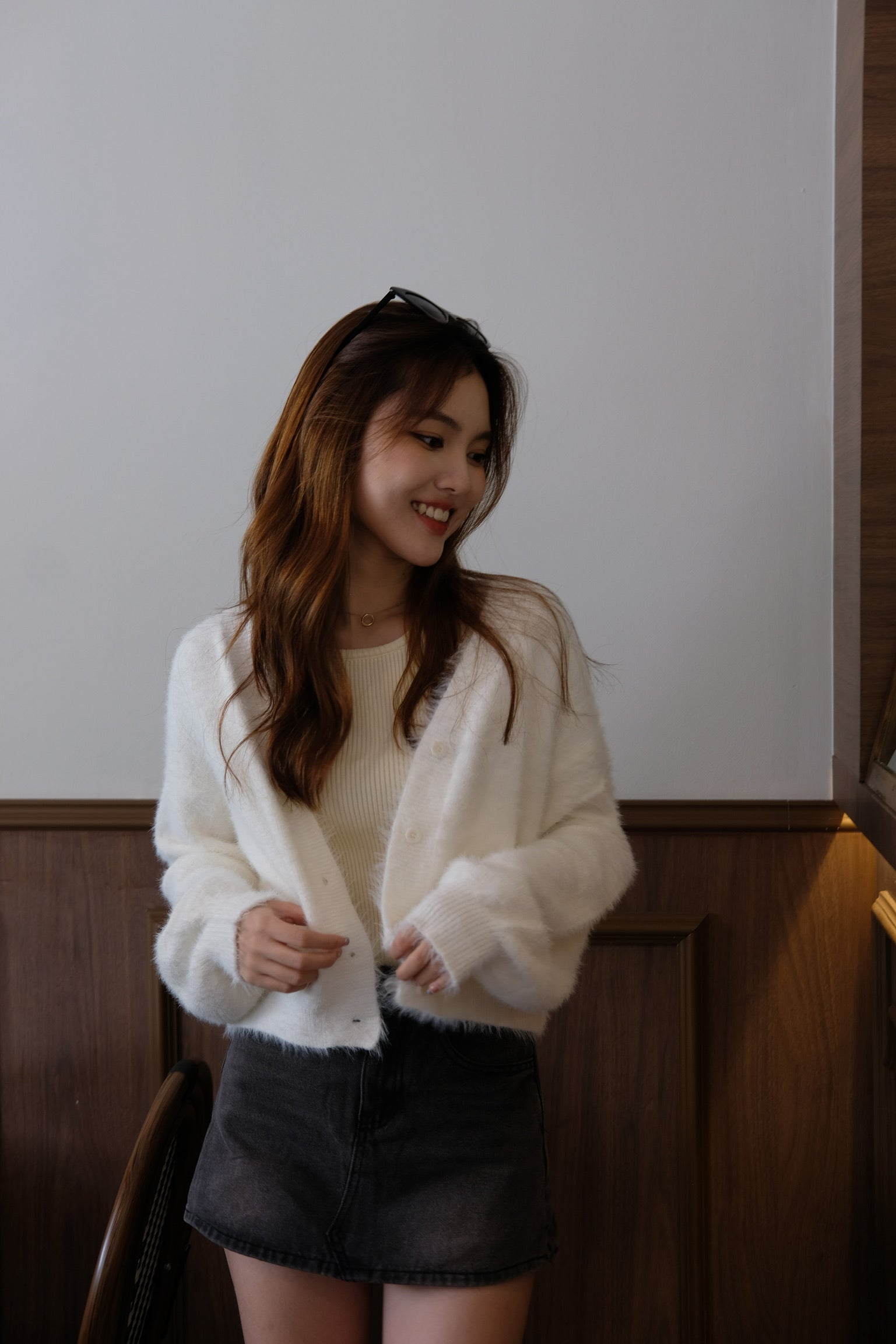 Emely Furry Outerwear (White)