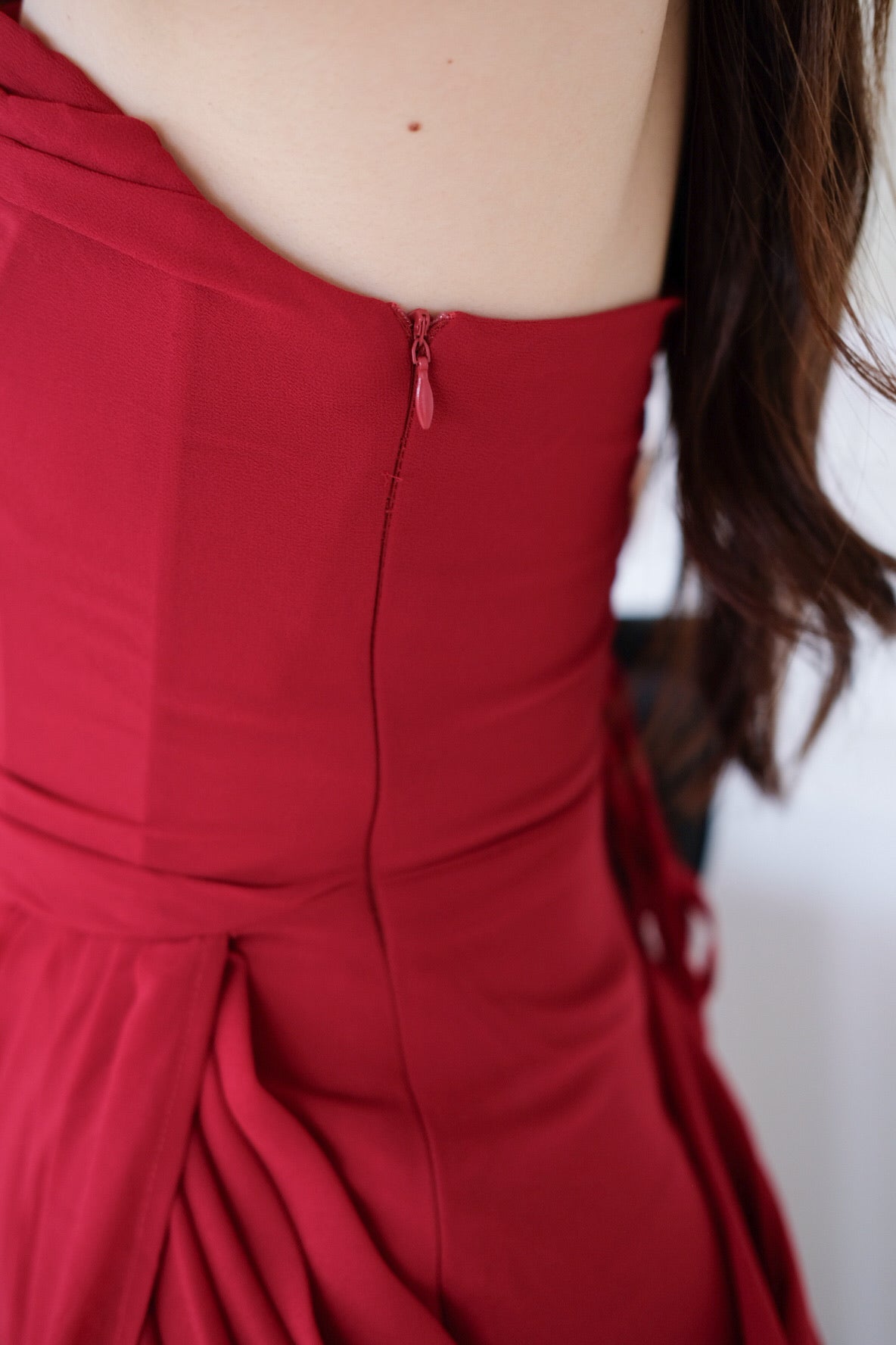 Seraphina Tube Corset Slit Maxi Dress (Red)