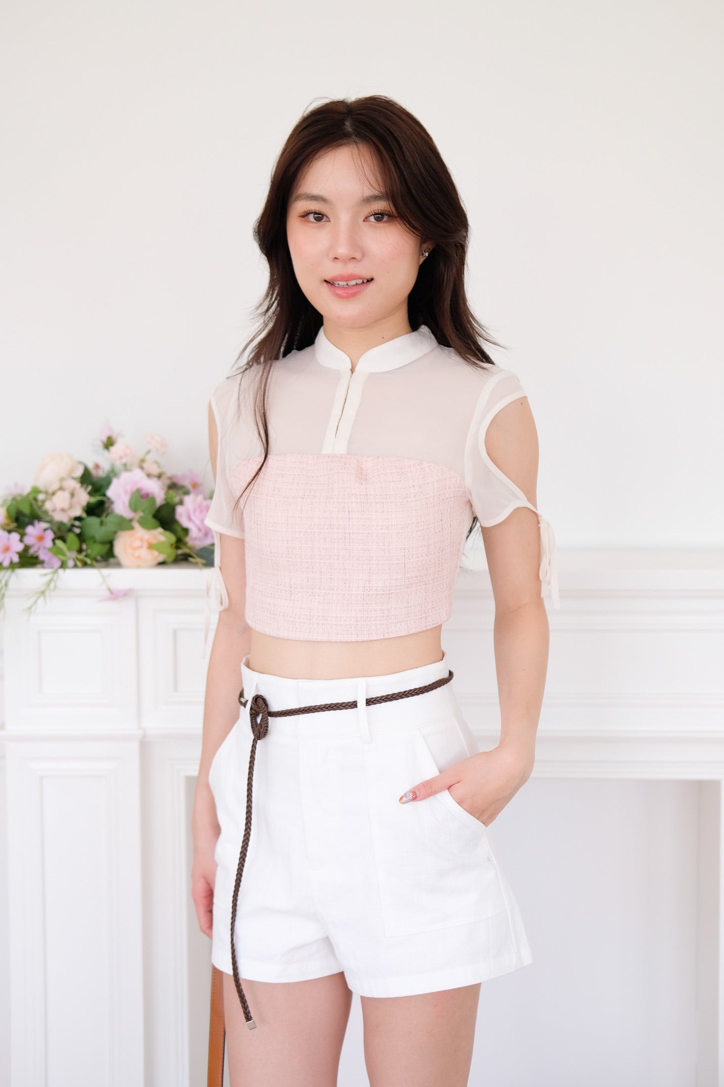 Mindy Linen Shorts (White)