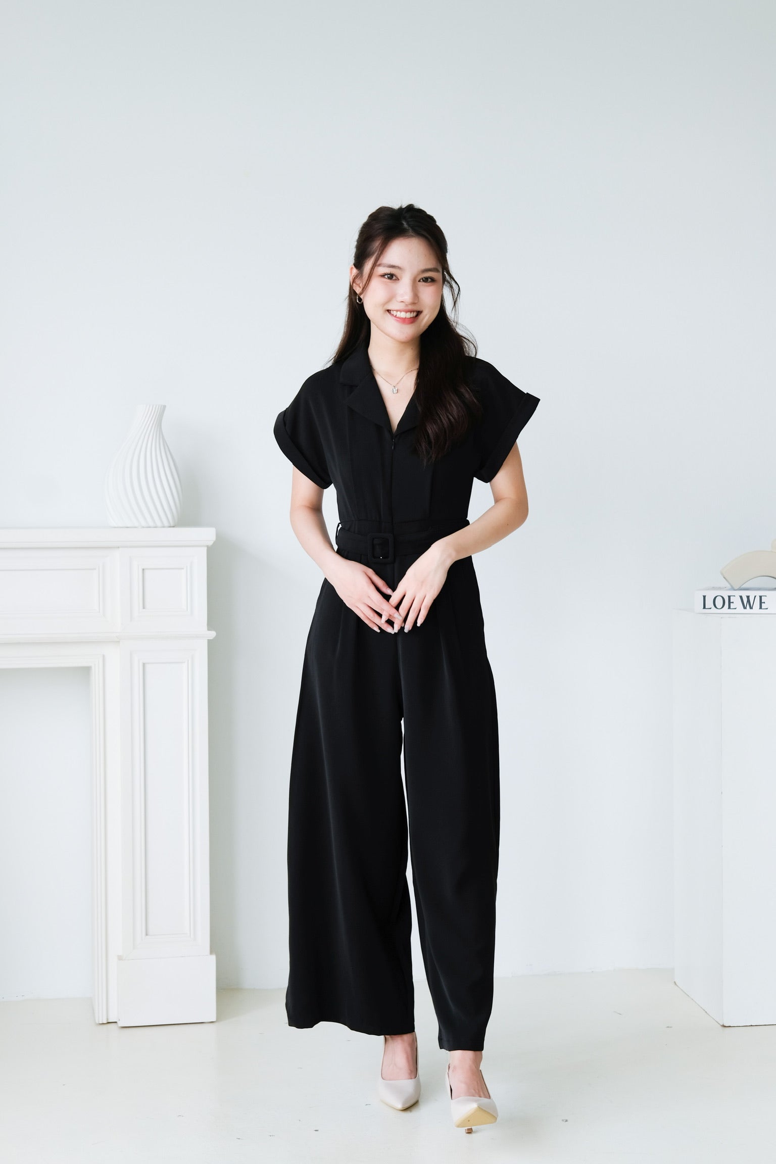 Simone Straight Leg Jumpsuit (Black)