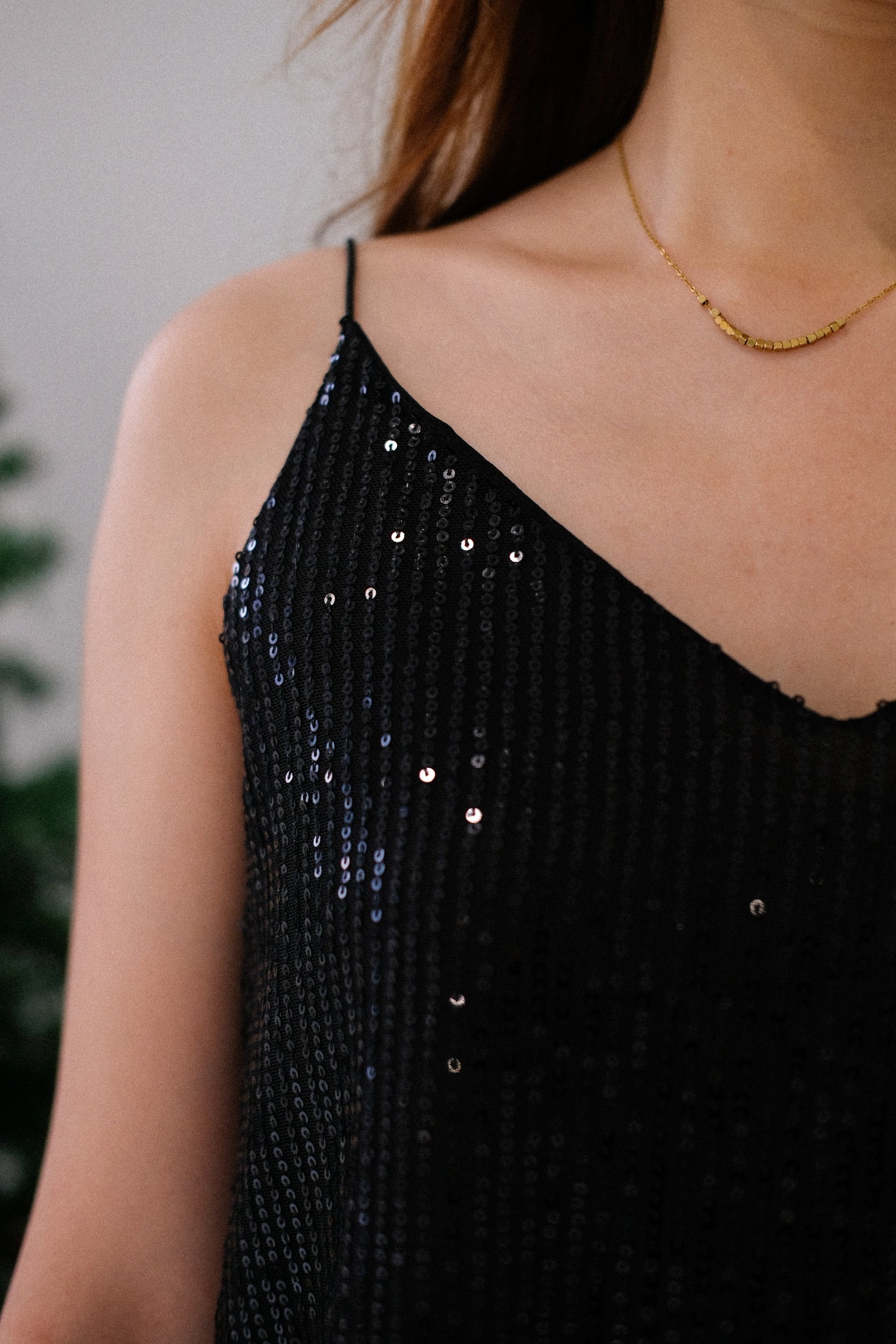 Year End Party Sequin Camisole (Black)