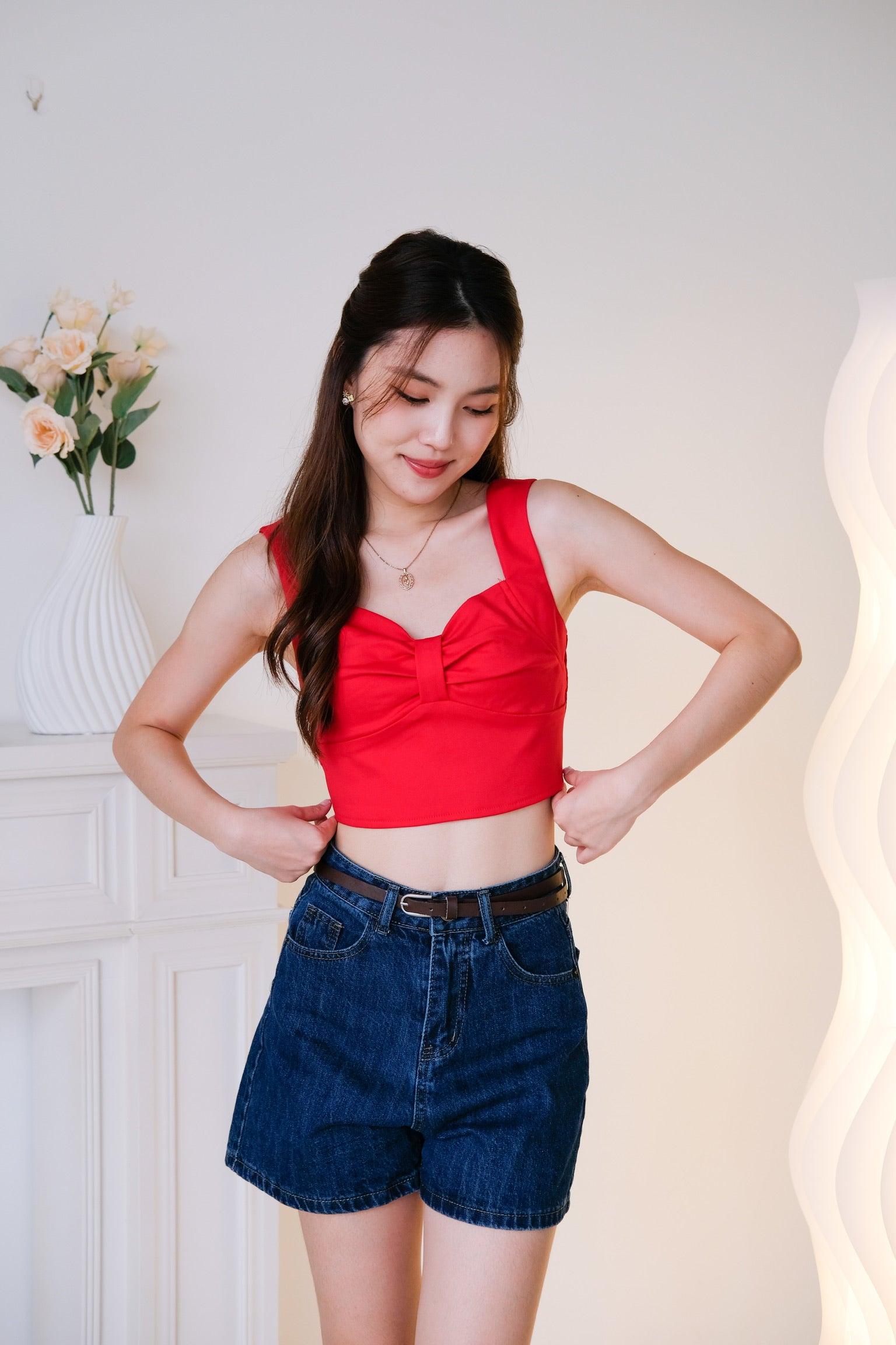 Willabel Bow Crop Top (Red)