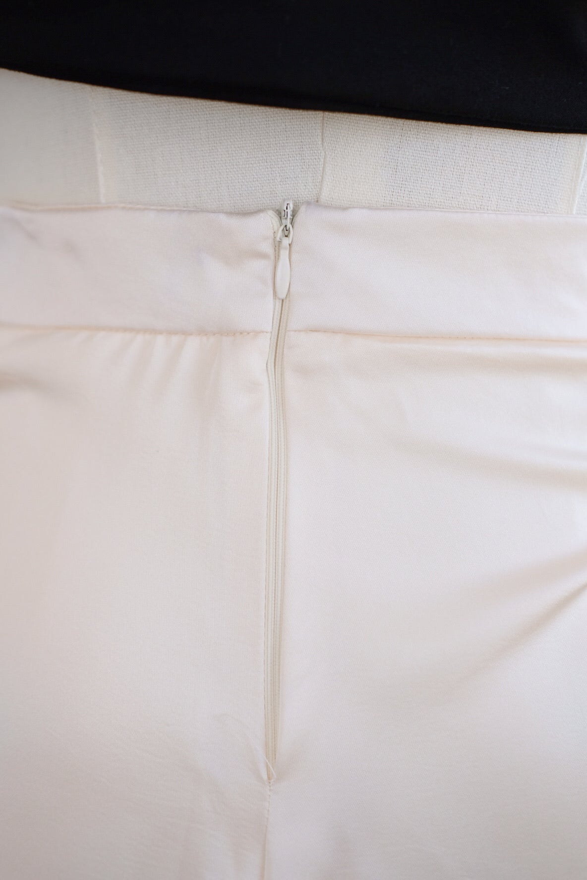 Champagne Satin Ruched Ruffle Skirt