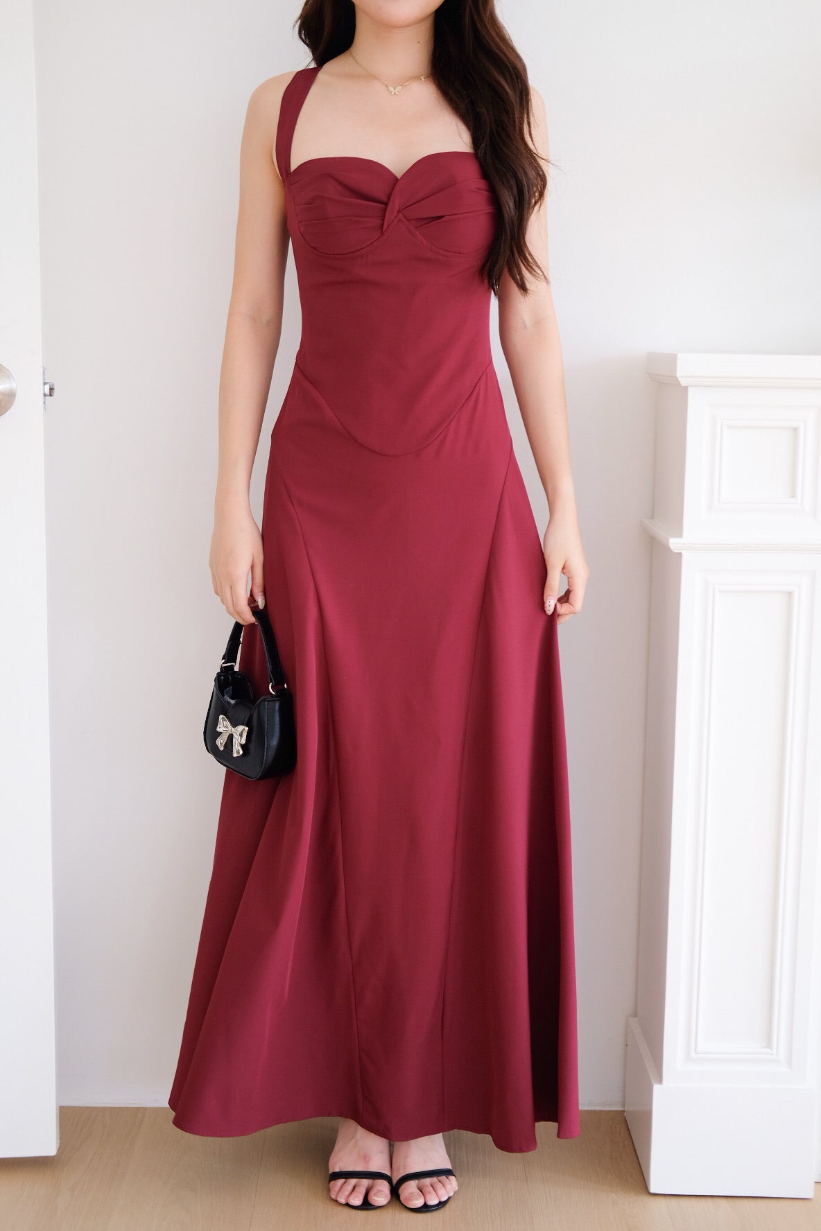 Edelynn Skater Maxi Dress (Wine)