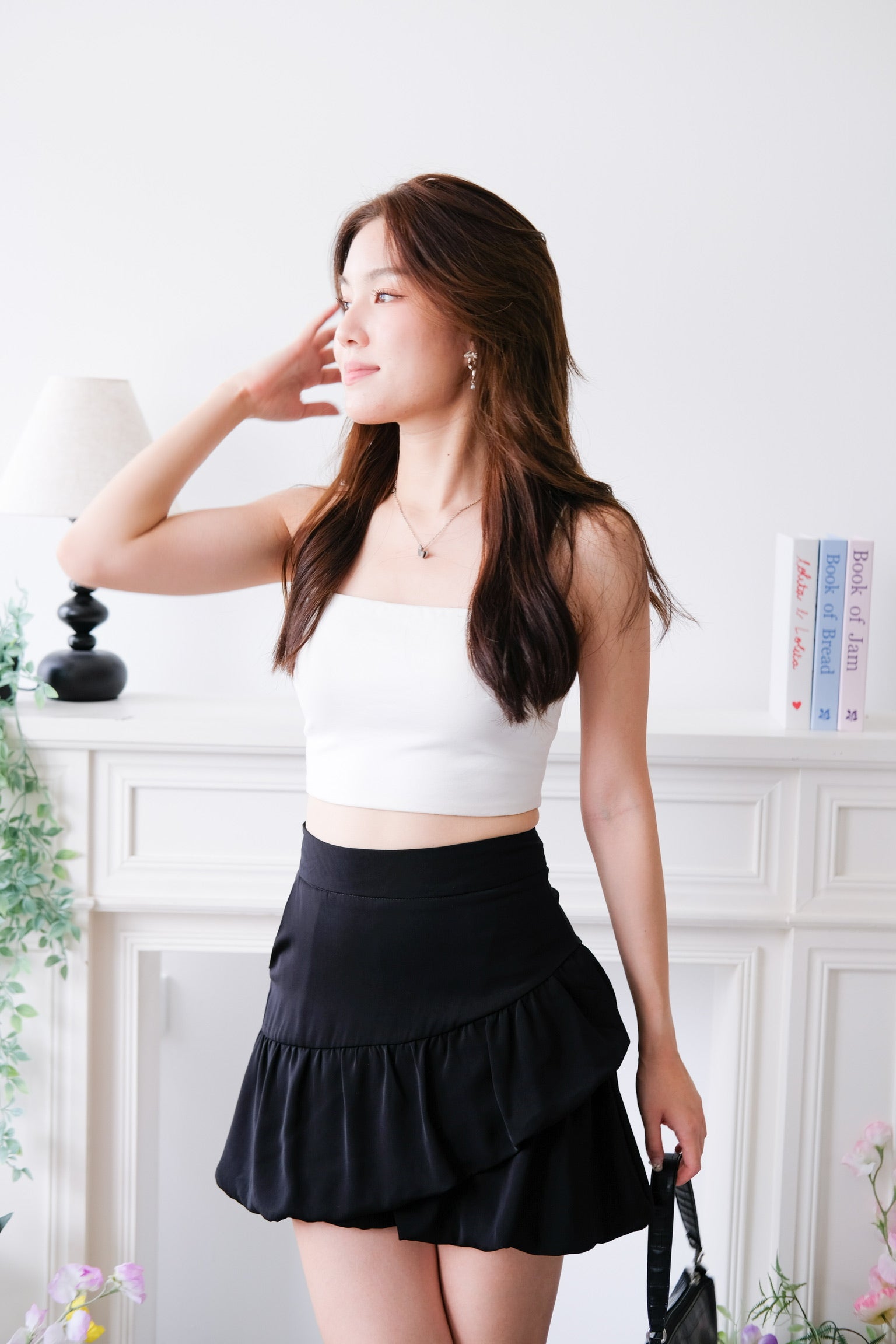 Junie Bubble A Line Skirt (Black)