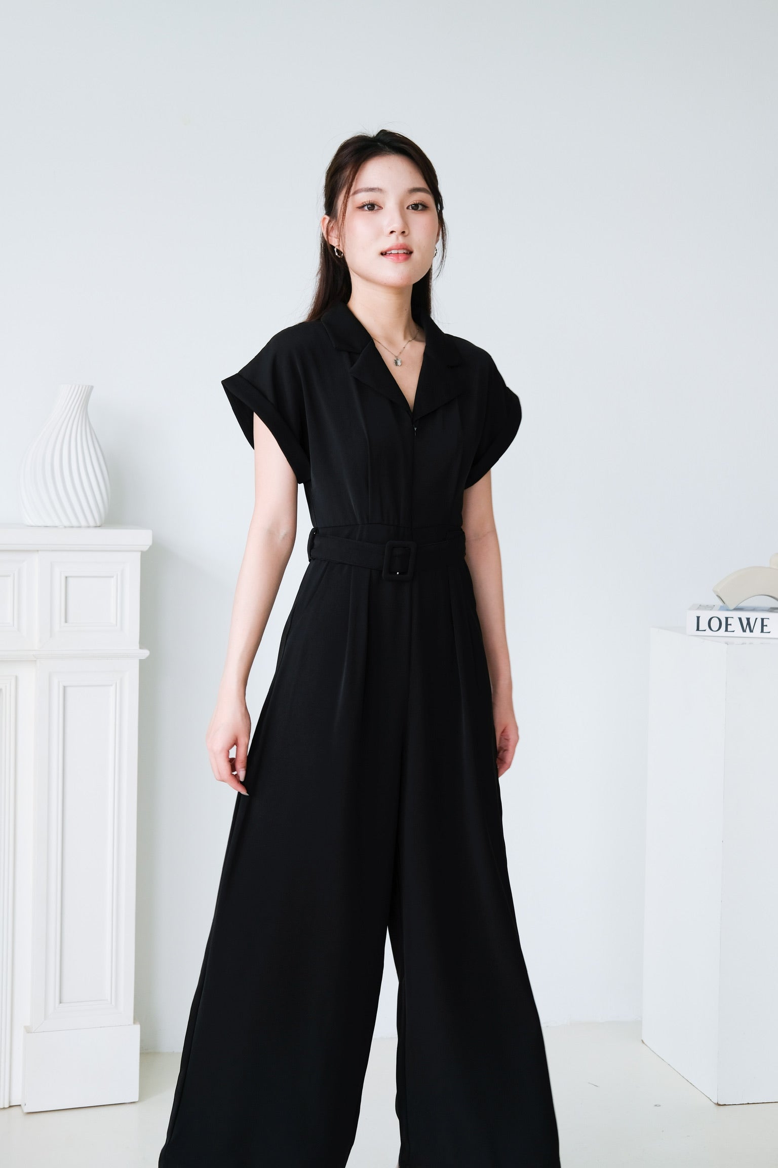 Simone Straight Leg Jumpsuit (Black)