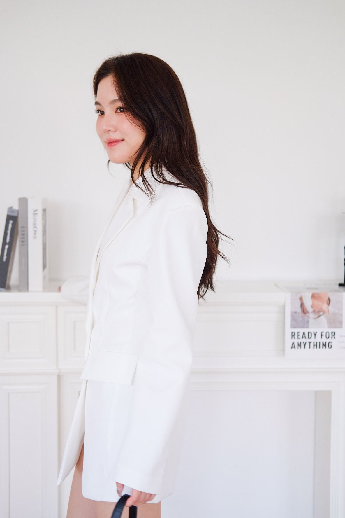 The Executive Blazer Dress (White)