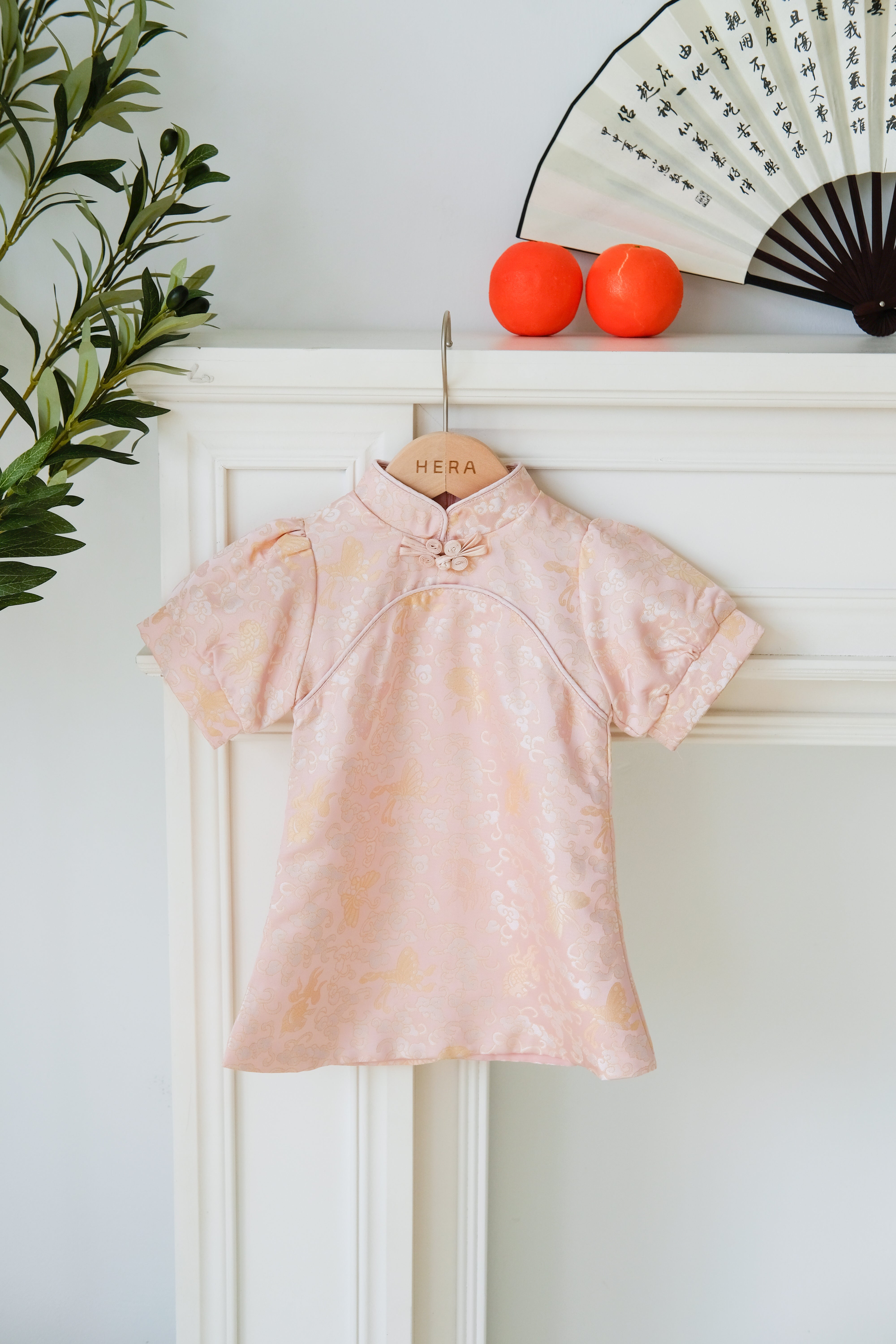 Tang Modern Little Girl Dress (Champagne Pink)