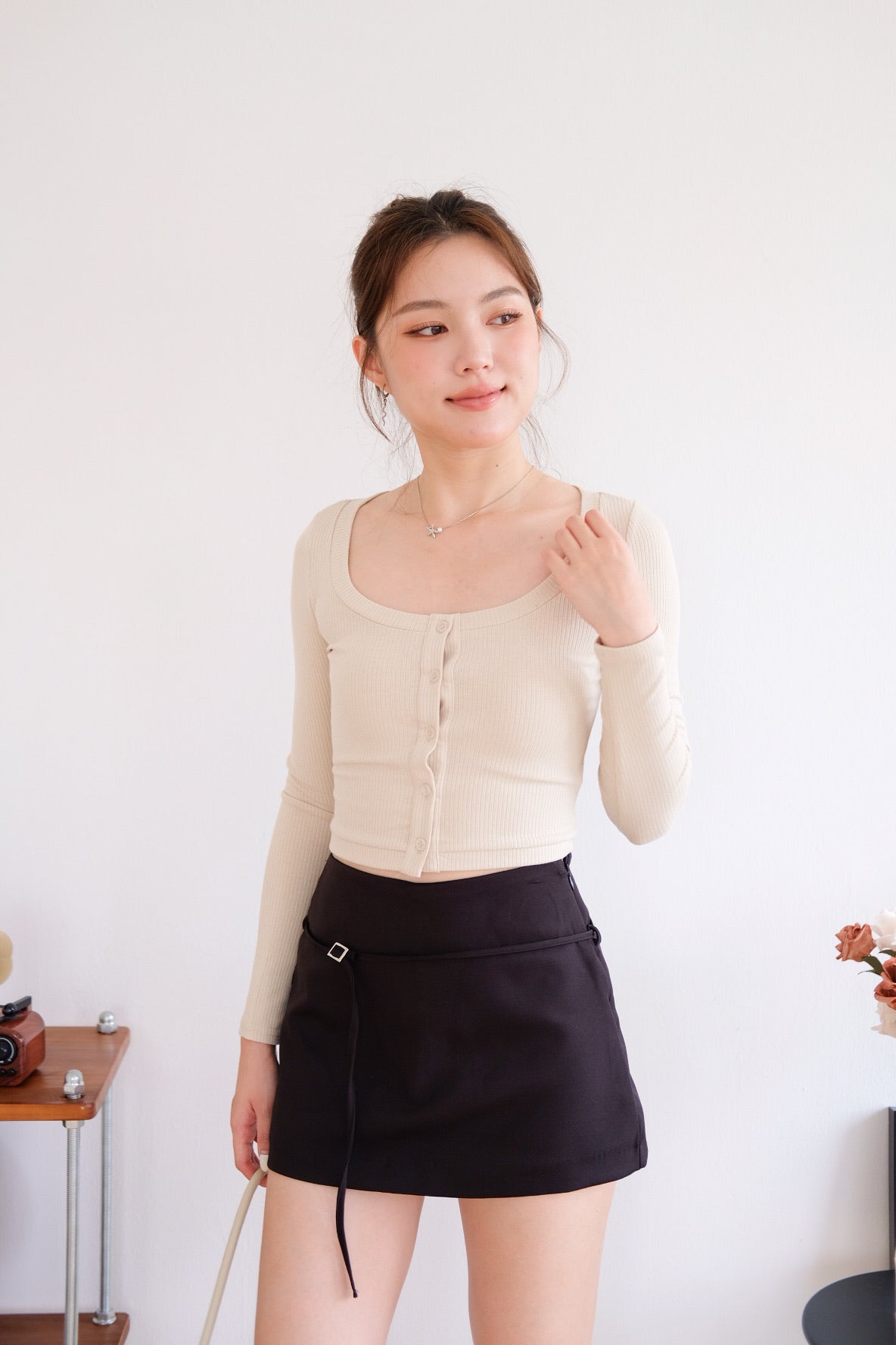 Tasha Mini Belt Skort (Black)