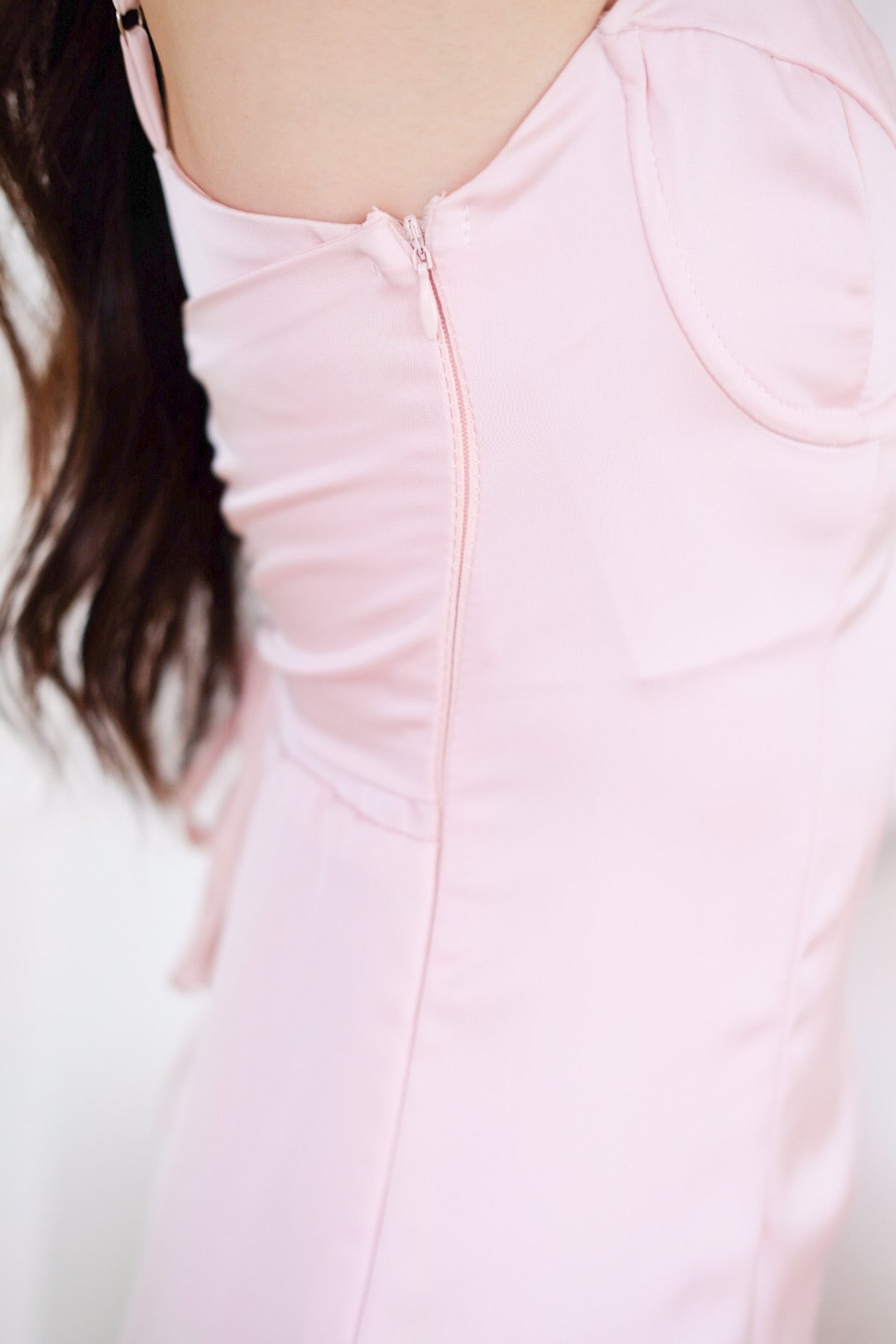 Elizabeth Sweetheart Satin Maxi Dress (Matte Pink)