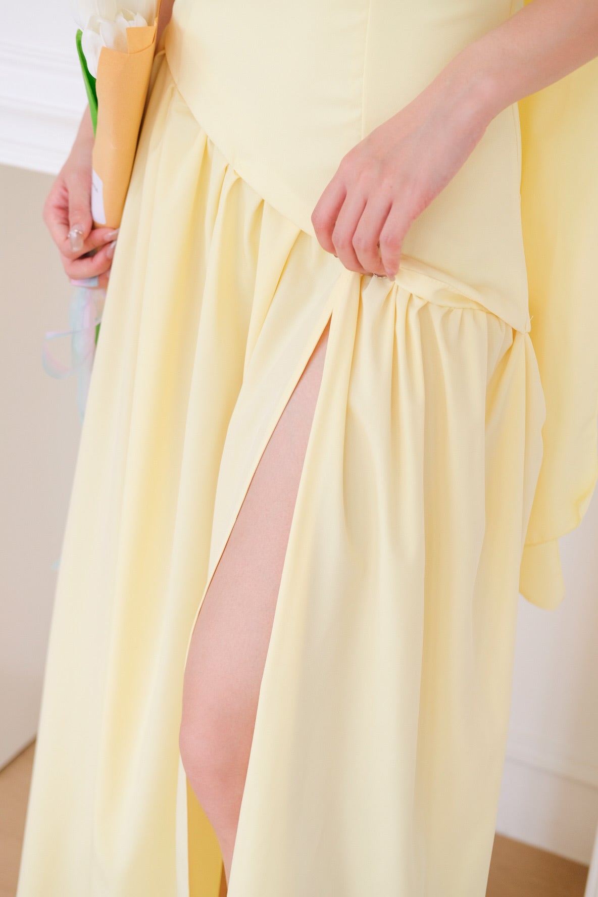 Kimberly Tube Sash Maxi Dress (Sunshine Yellow)