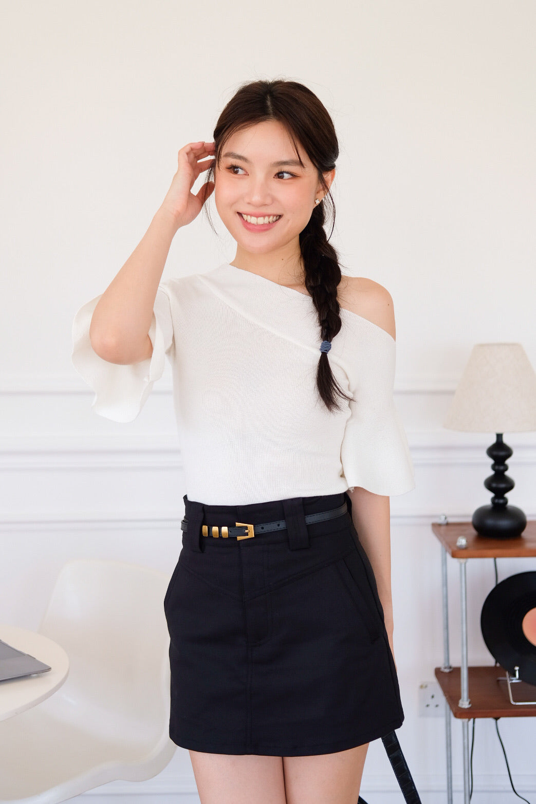 Maya Belt Pocket Skirt (Black)