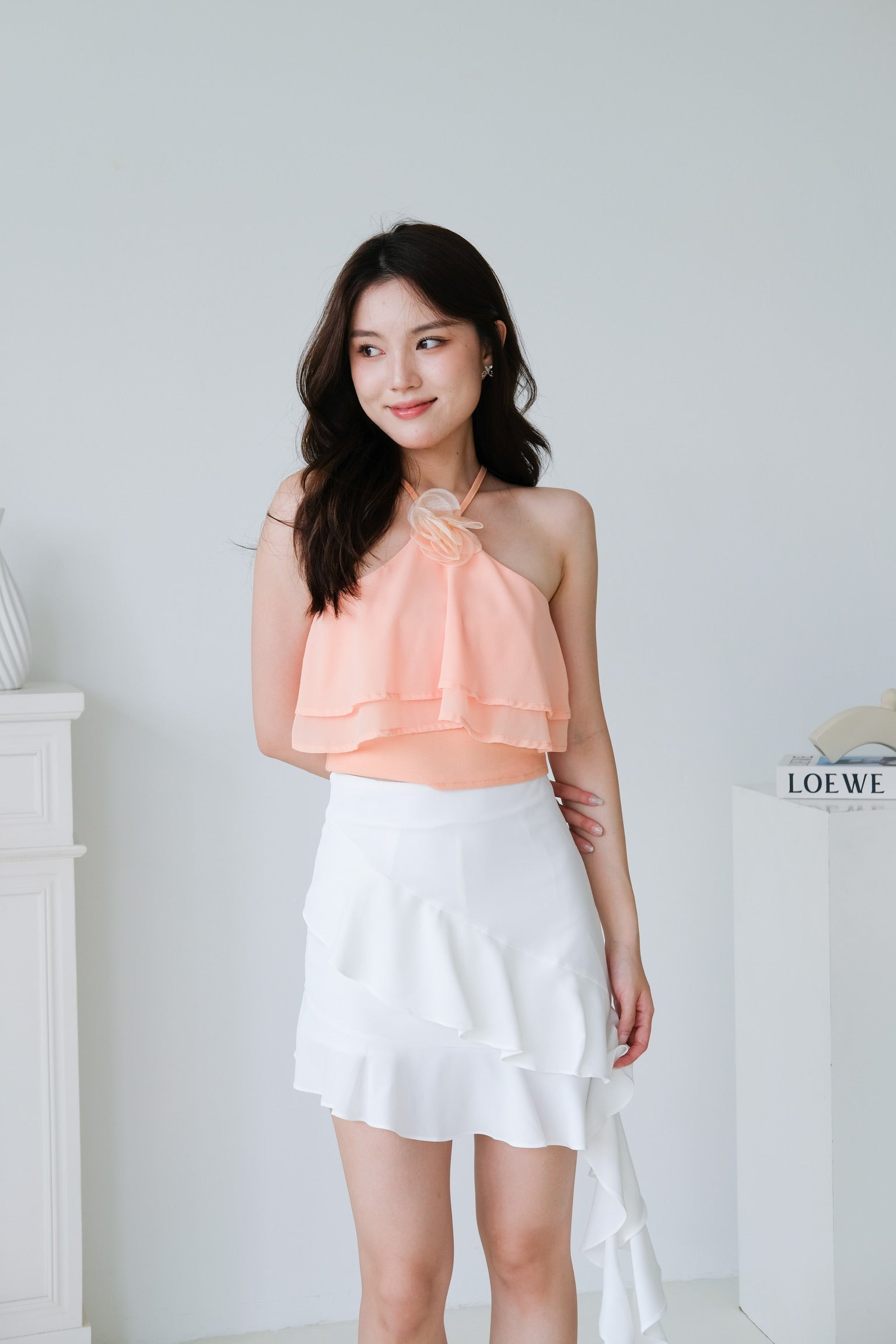 Ariel Rose Flutter Crop (Orange)