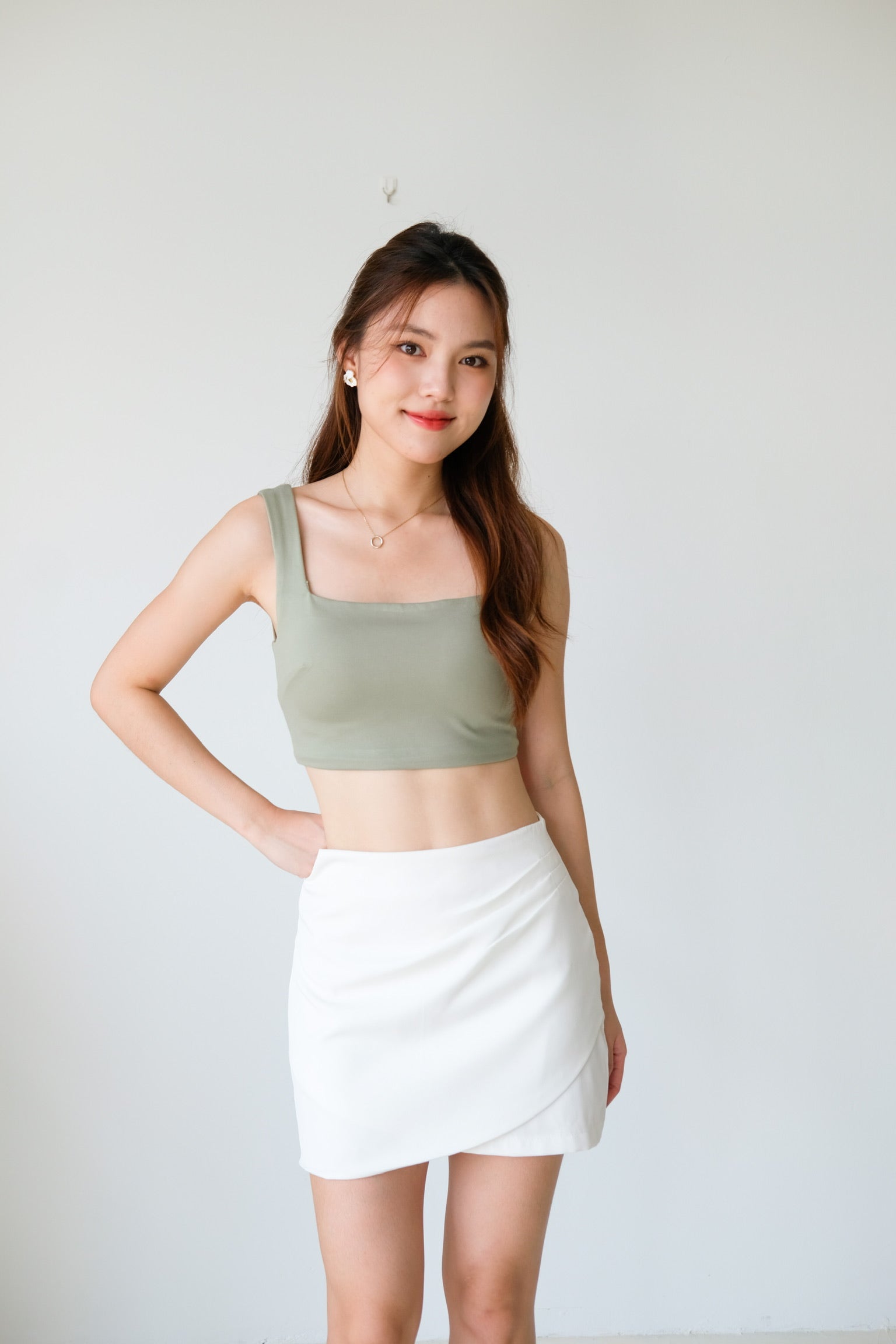 Classic Padded Cami Top (Avocado Green)