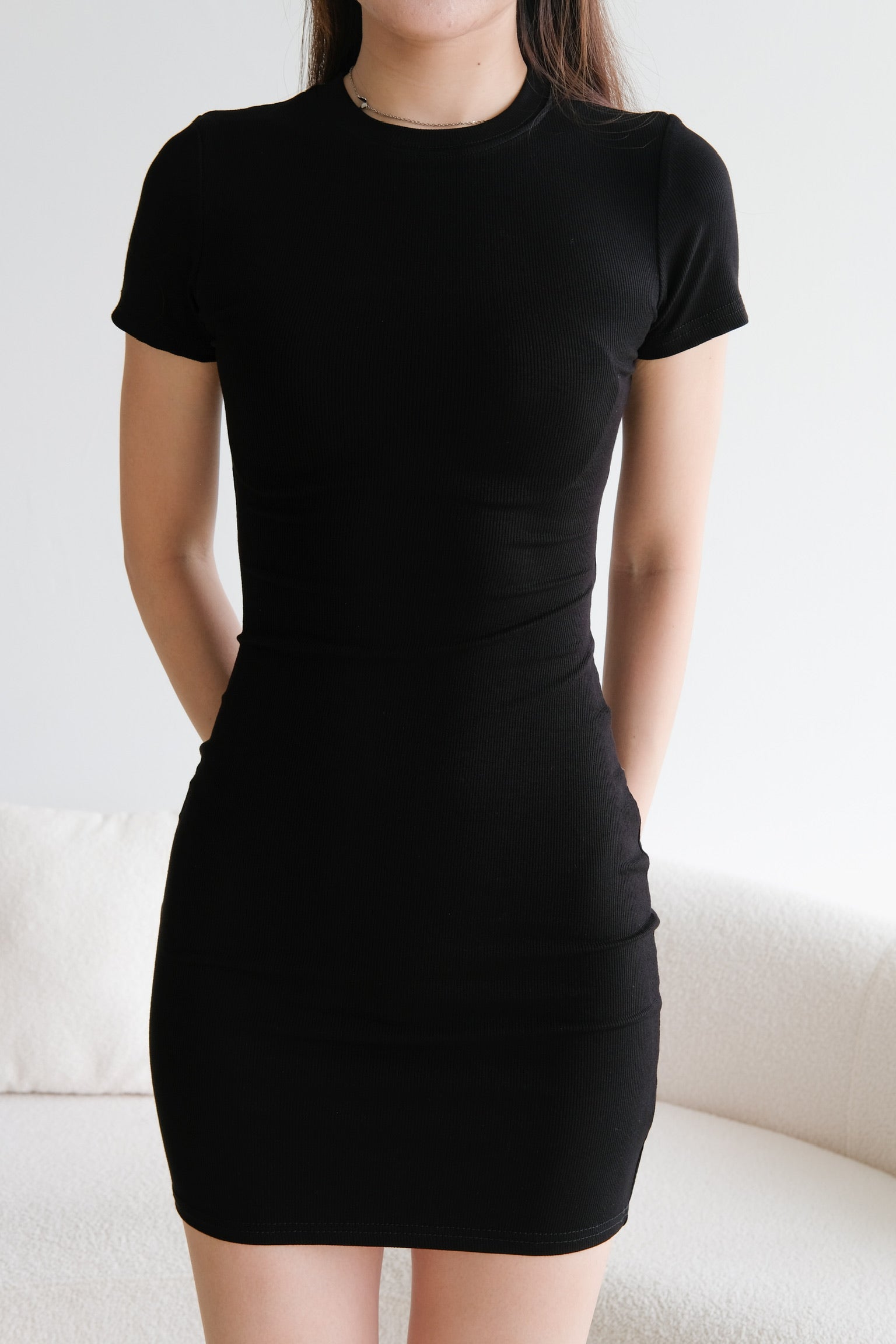 Jynnie Bodycon Mini Dress (Black)