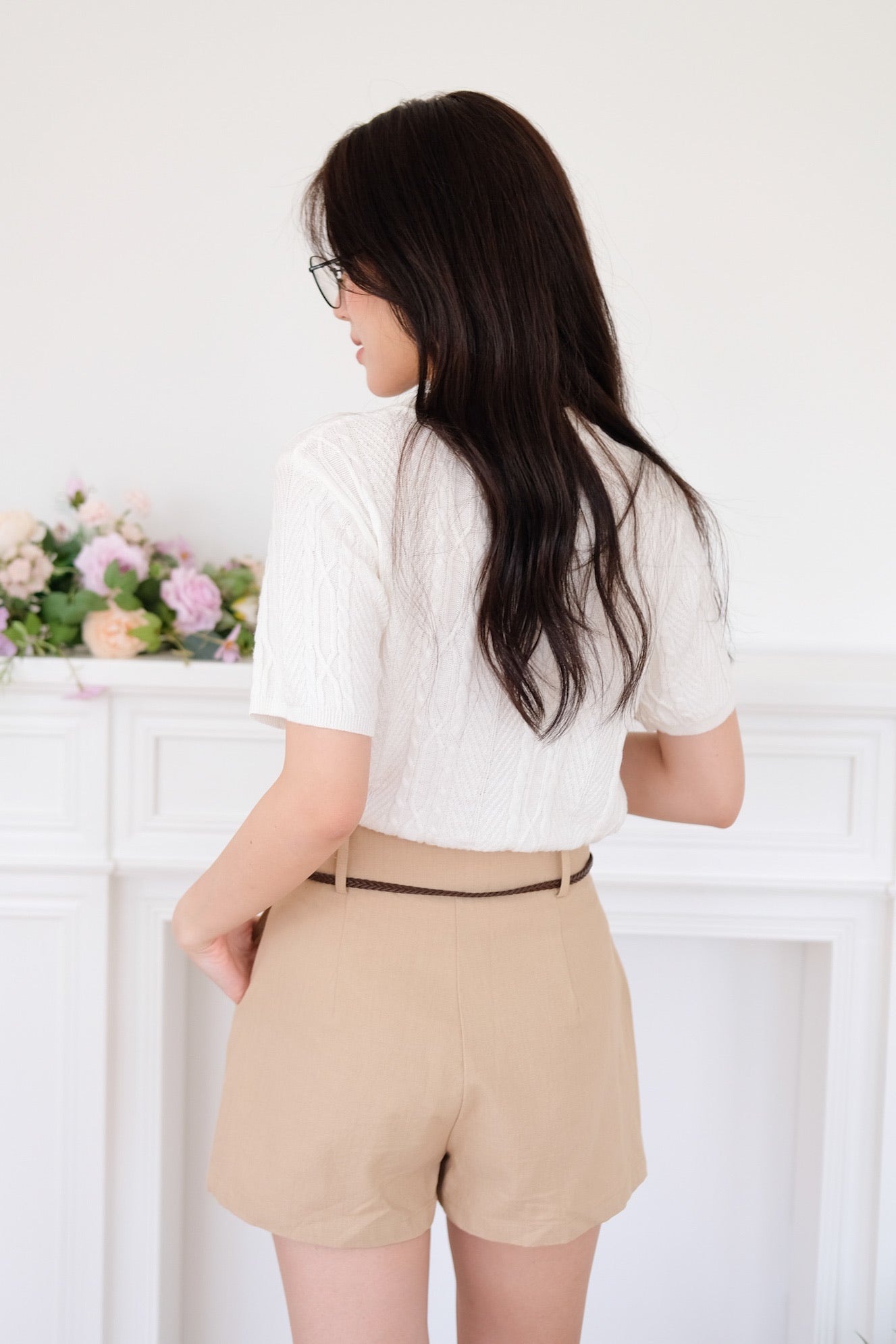 Mindy Linen Shorts (Khaki)