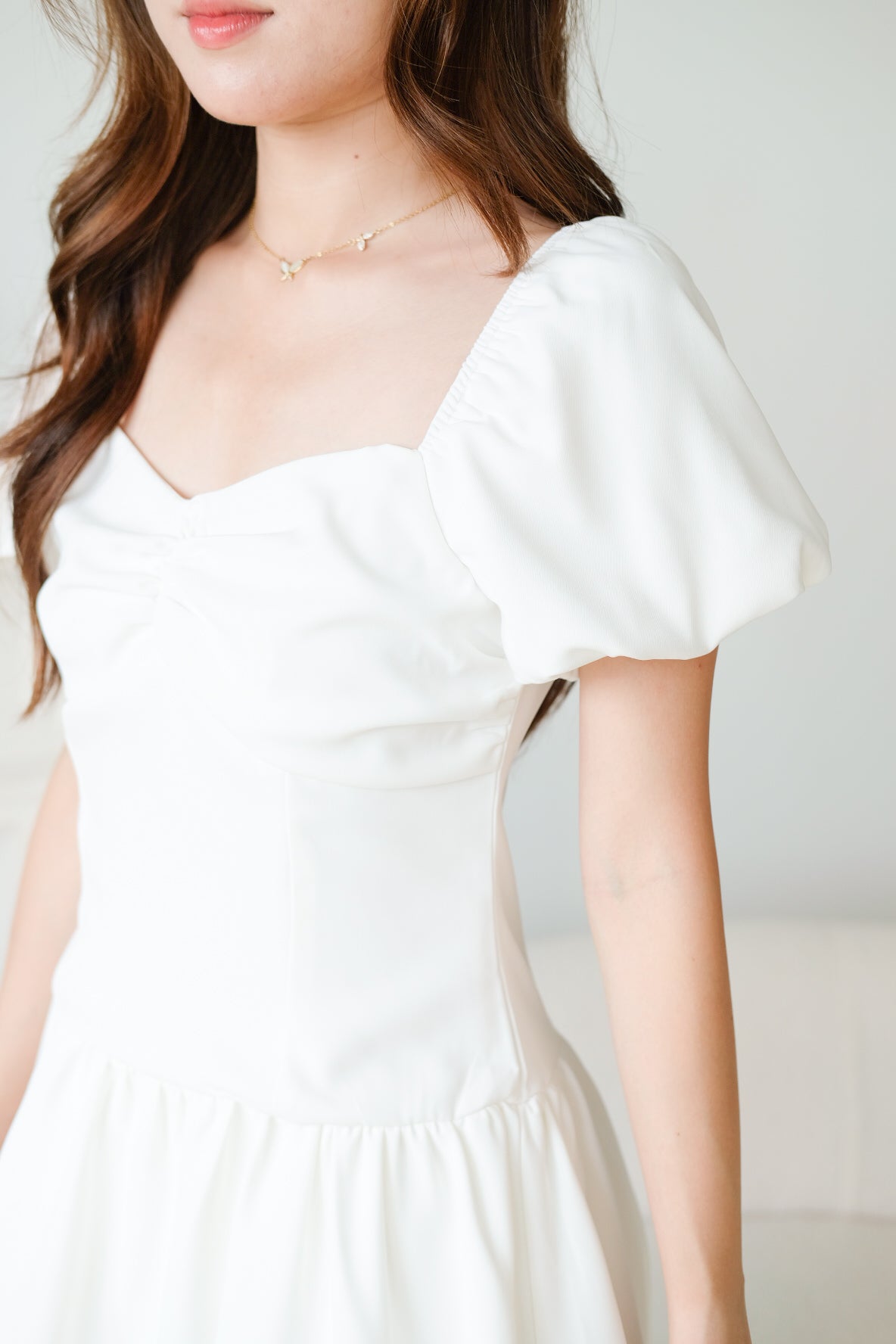 Lucy Sweetheart Bubble Dress (White)