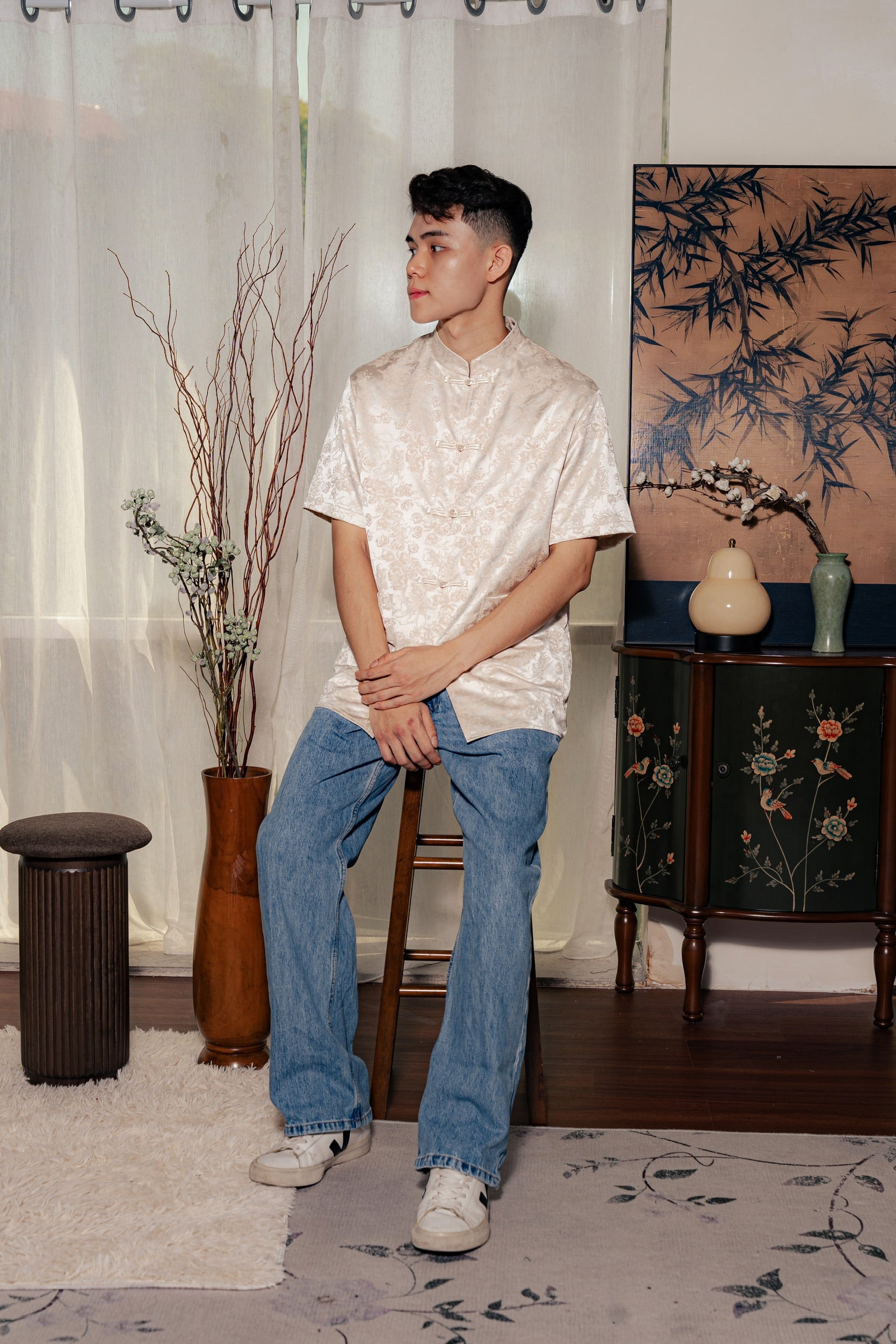 [ETA 26-31 Jan] 冰清玉洁 Jade Sleeved Samfu (Beige Cream)