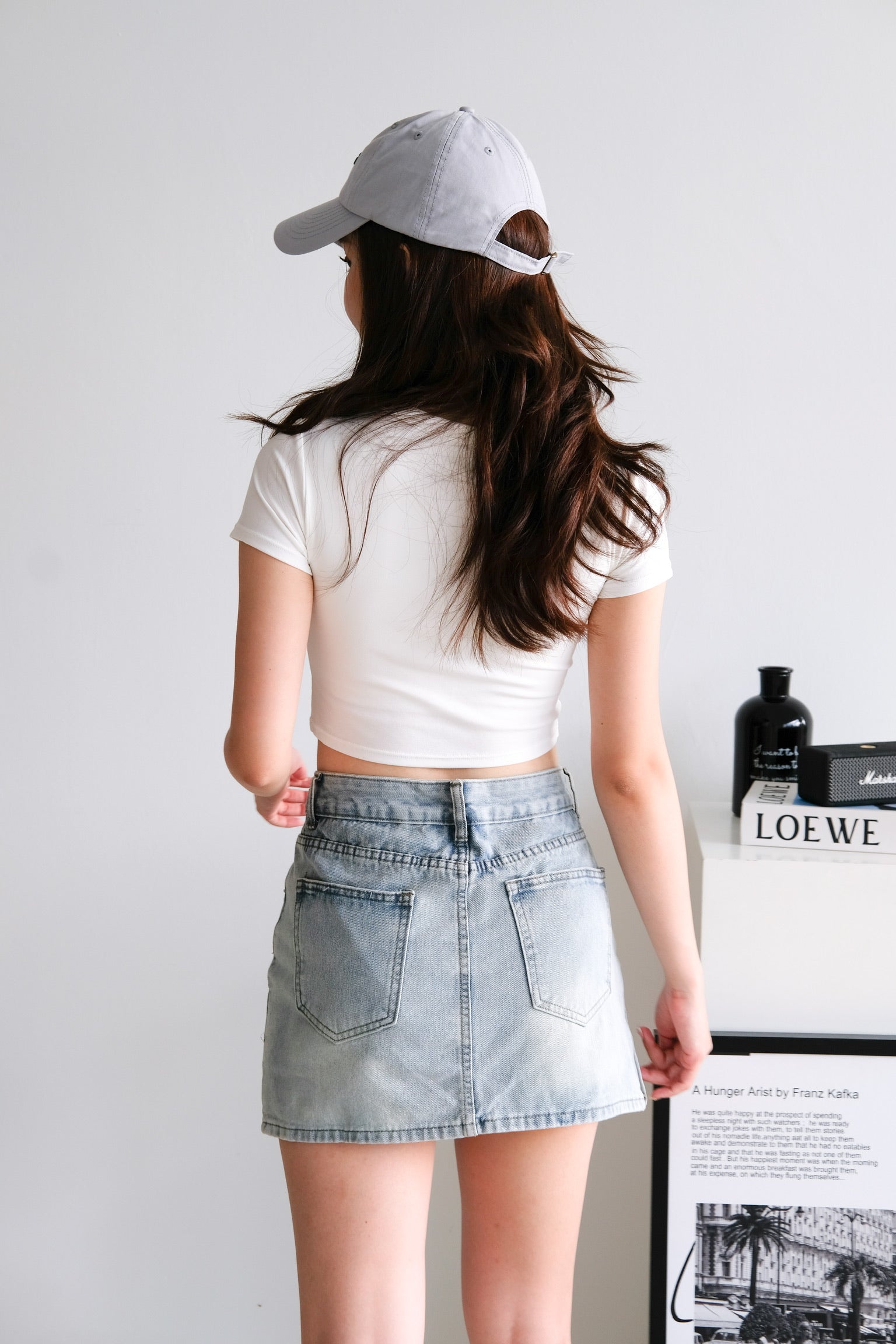 Beth Padded Crop Tee (White)