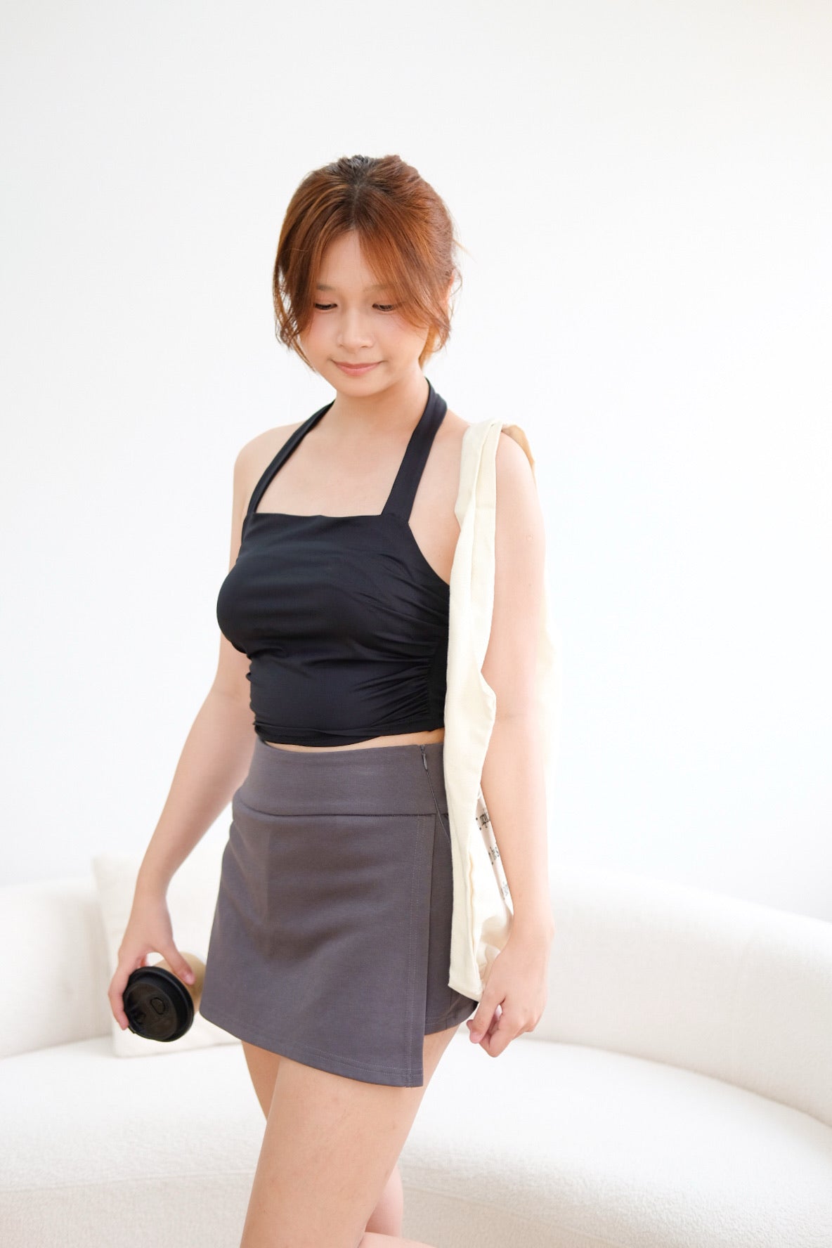 Black Halter Crop Top