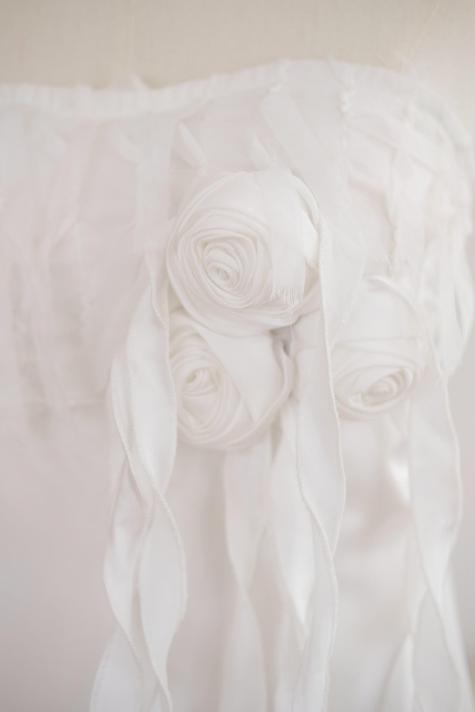 White Satin Rose Tube Dress