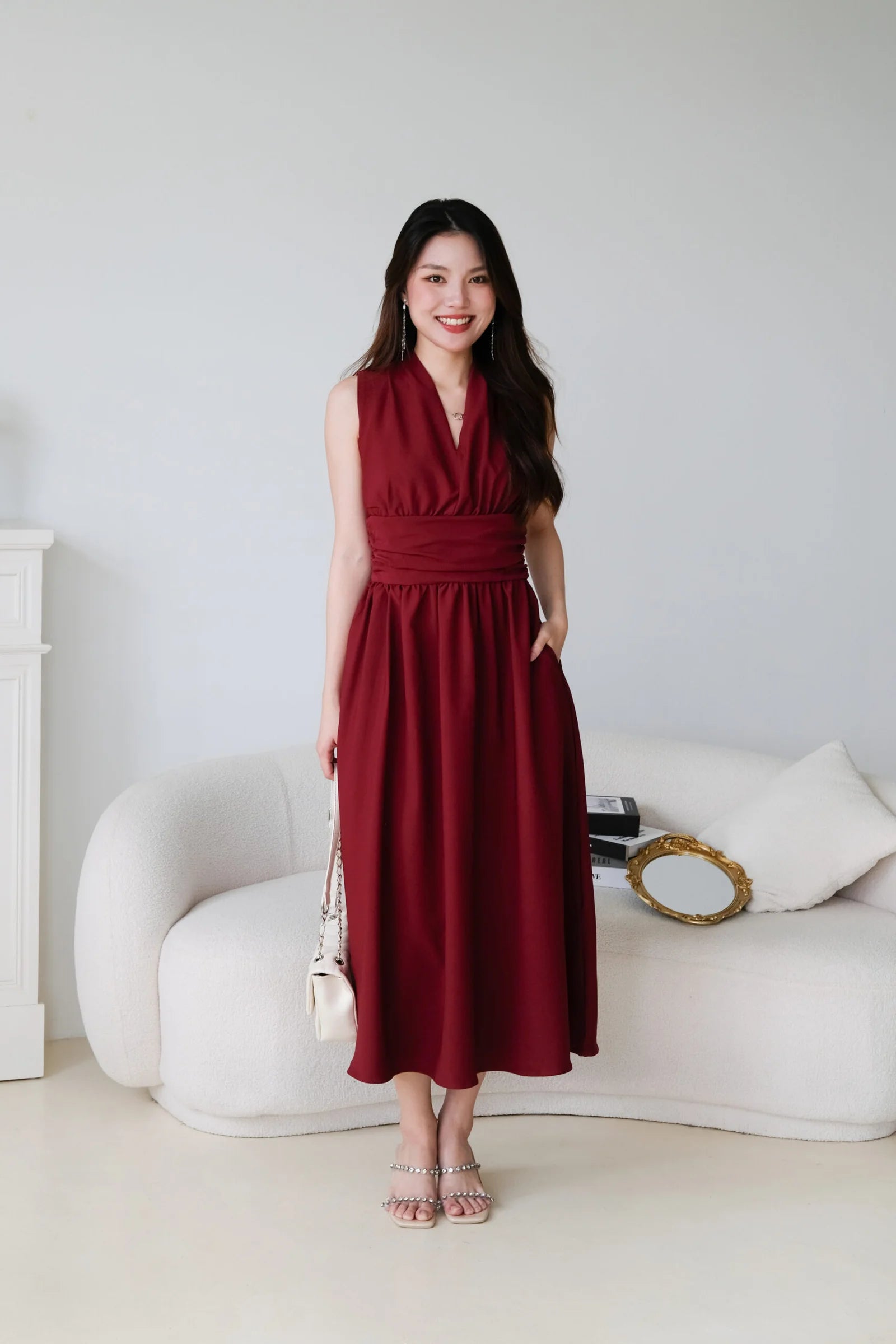 Katrina Formal Dinner Maxi Dress (Maroon)