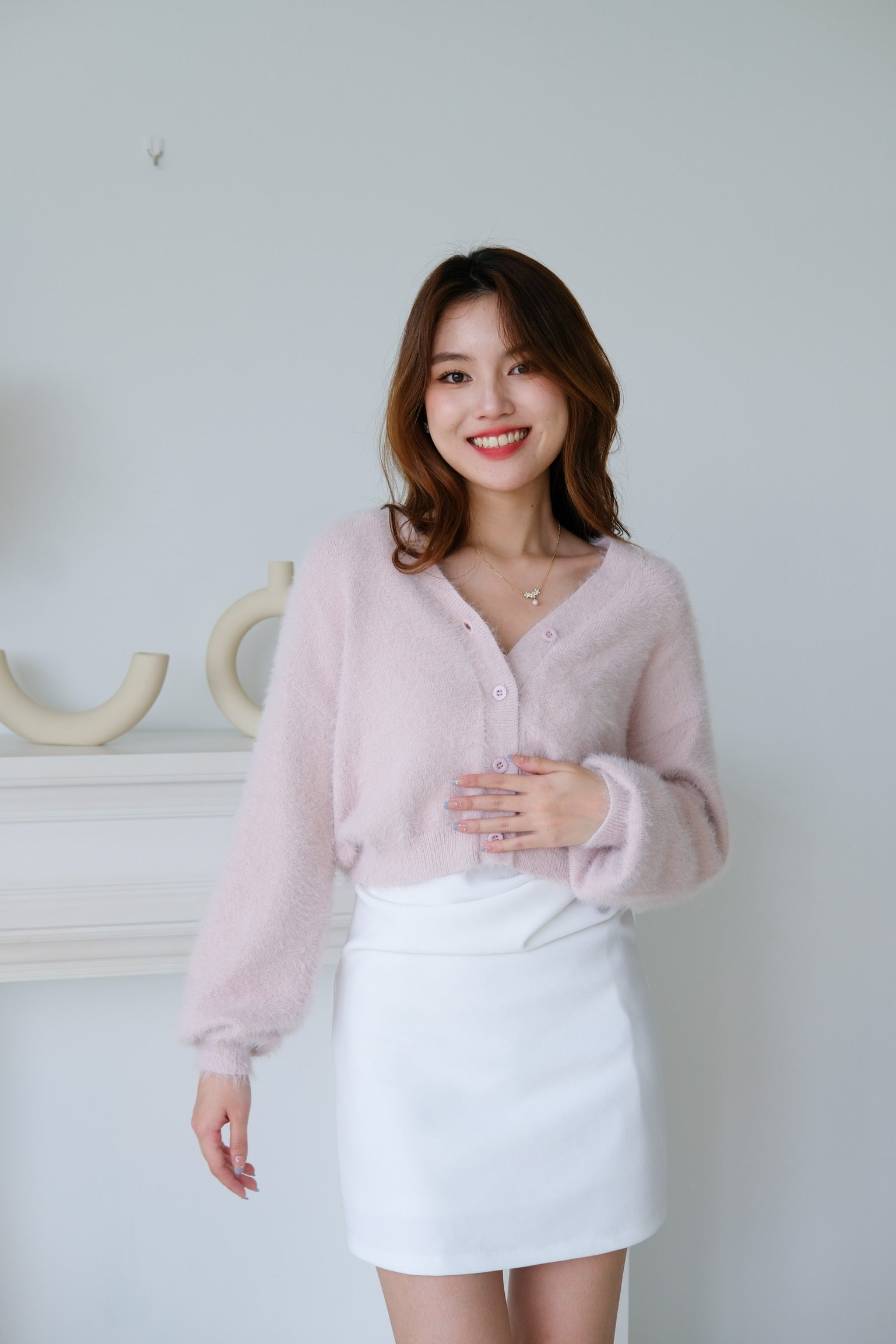 Emely Furry Outerwear (Baby Pink)