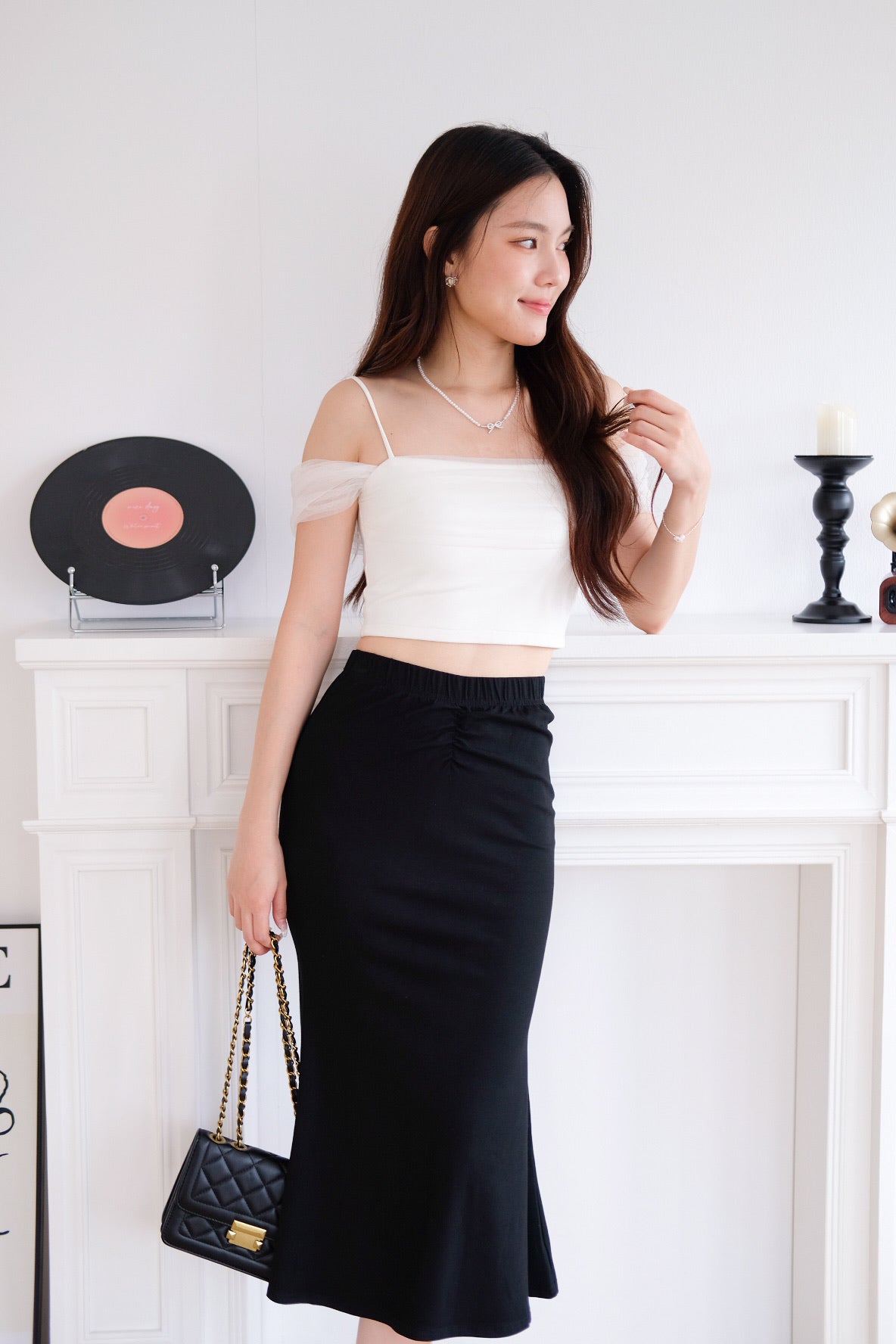 Gia Mermaid Maxi Skirt (Black)