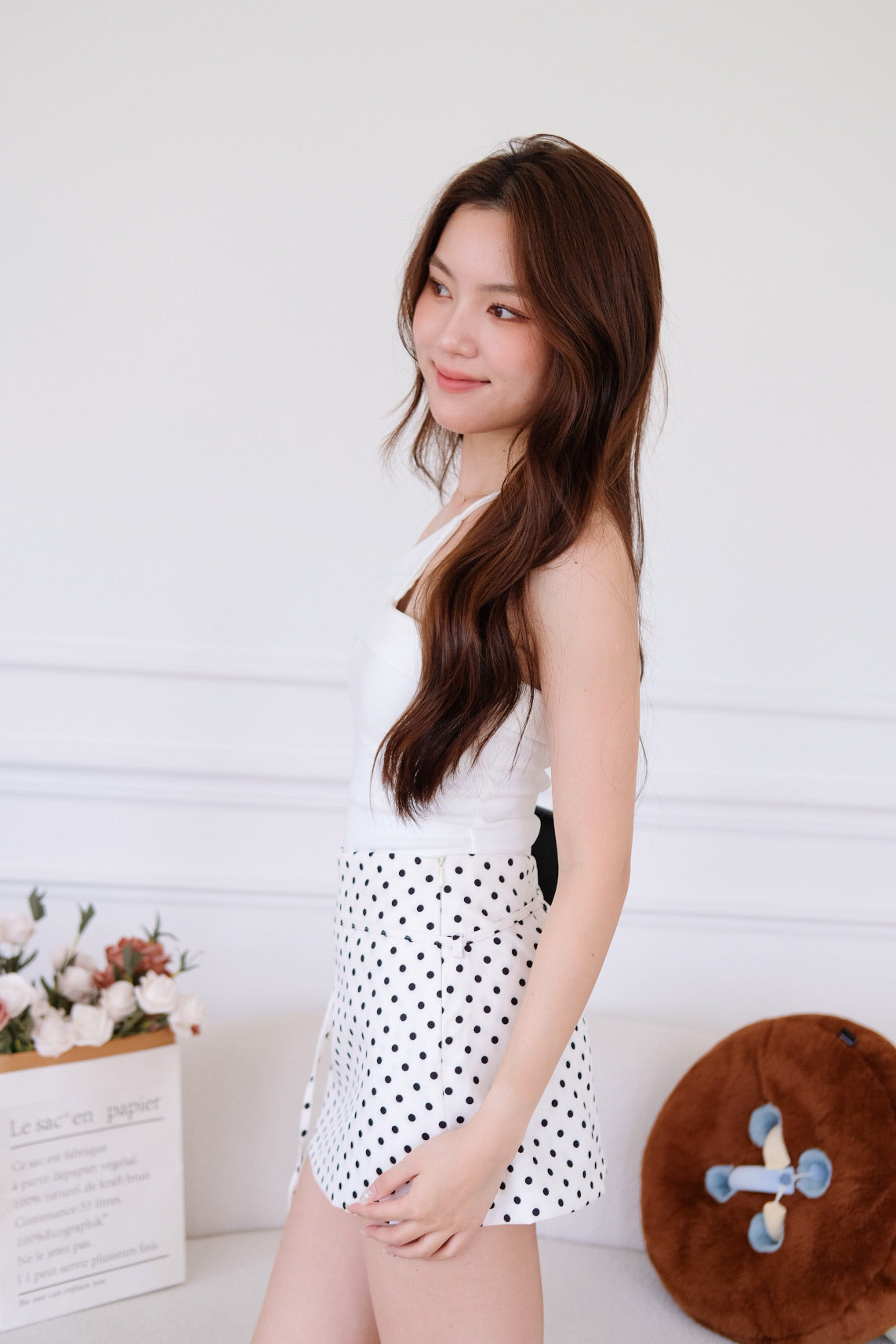 Tasha Mini Belt Skort (Polka Dots) [ETA 13 Oct]