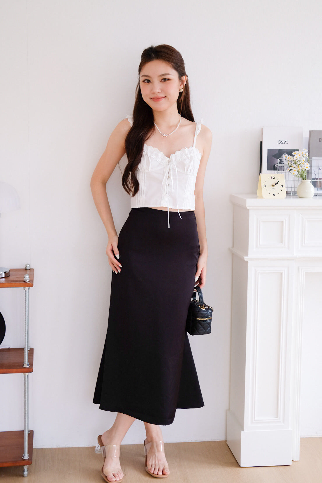 Belle Eyelet Coquette Crop Top (White)
