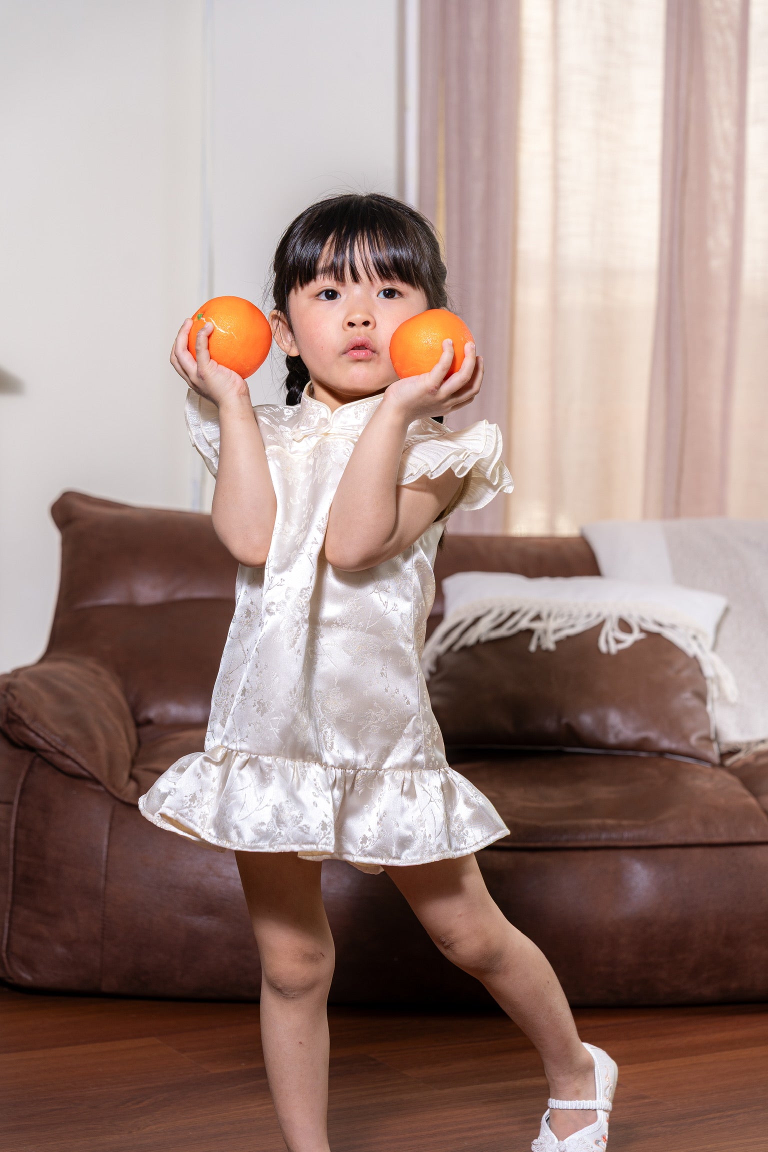 [ETA 15-21 Jan] 花禧团圆 Spring Reunion Girl Cheongsam (Cream)