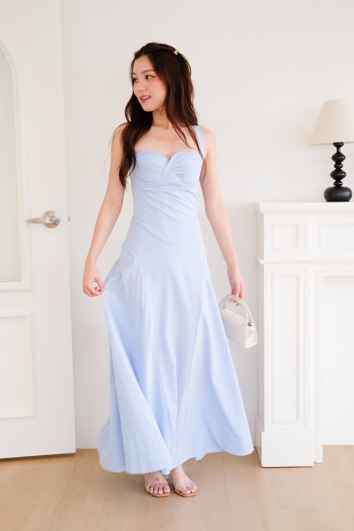 Edelynn Skater Maxi Dress (Powder Blue)